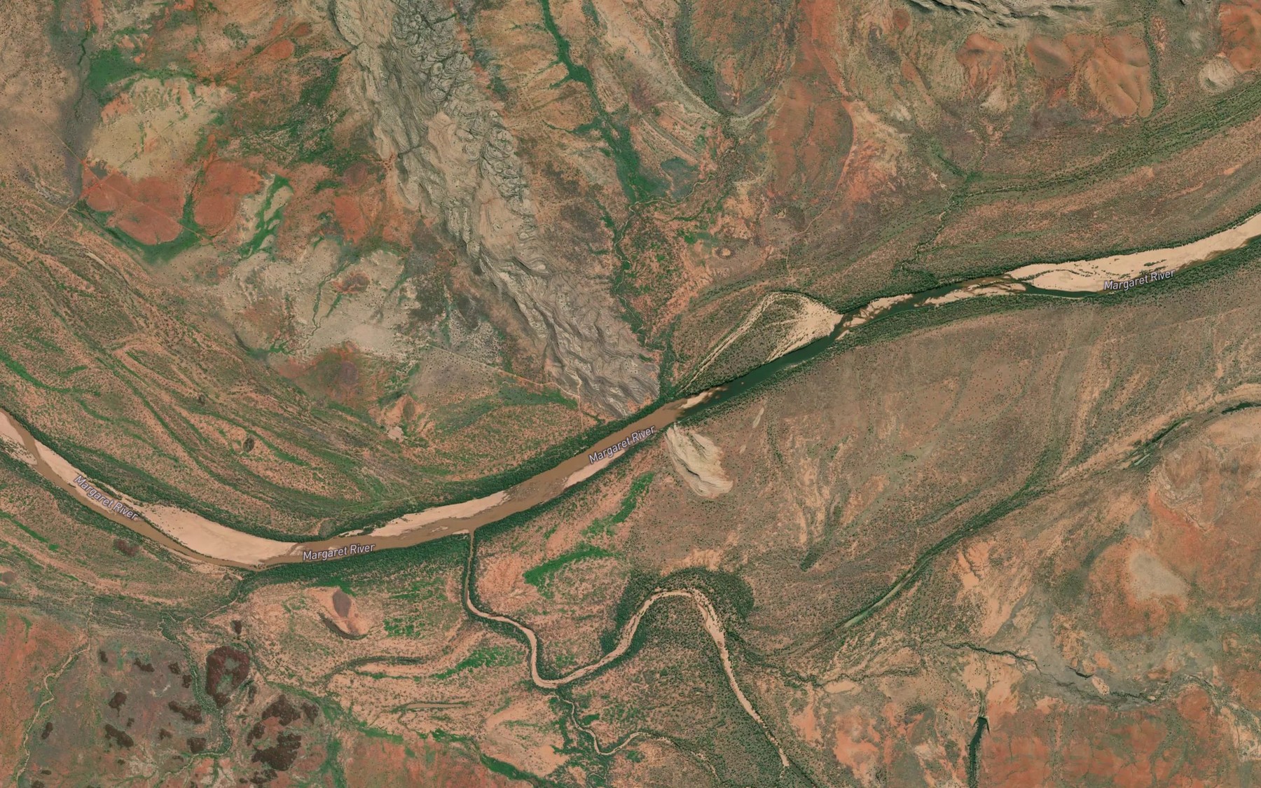 Satellite map of the Louisa River