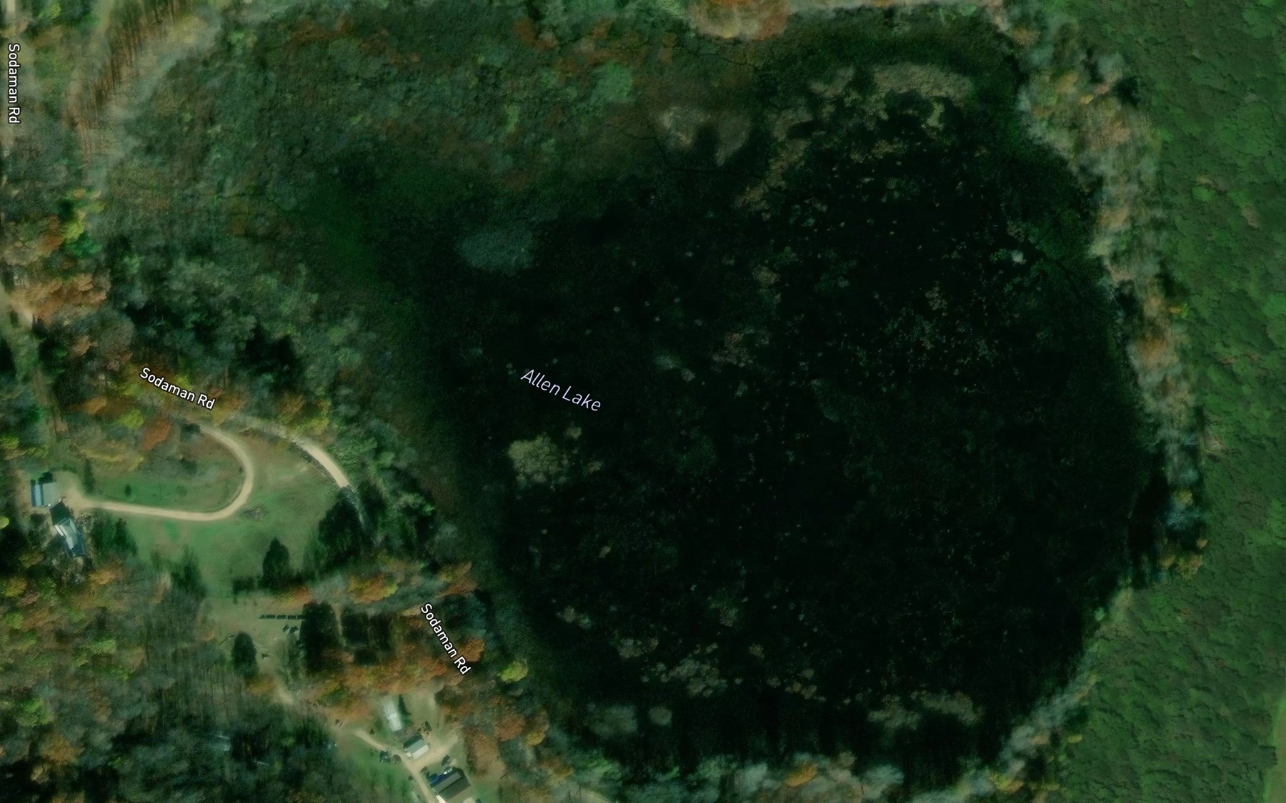 Satellite map of the Allen Lake