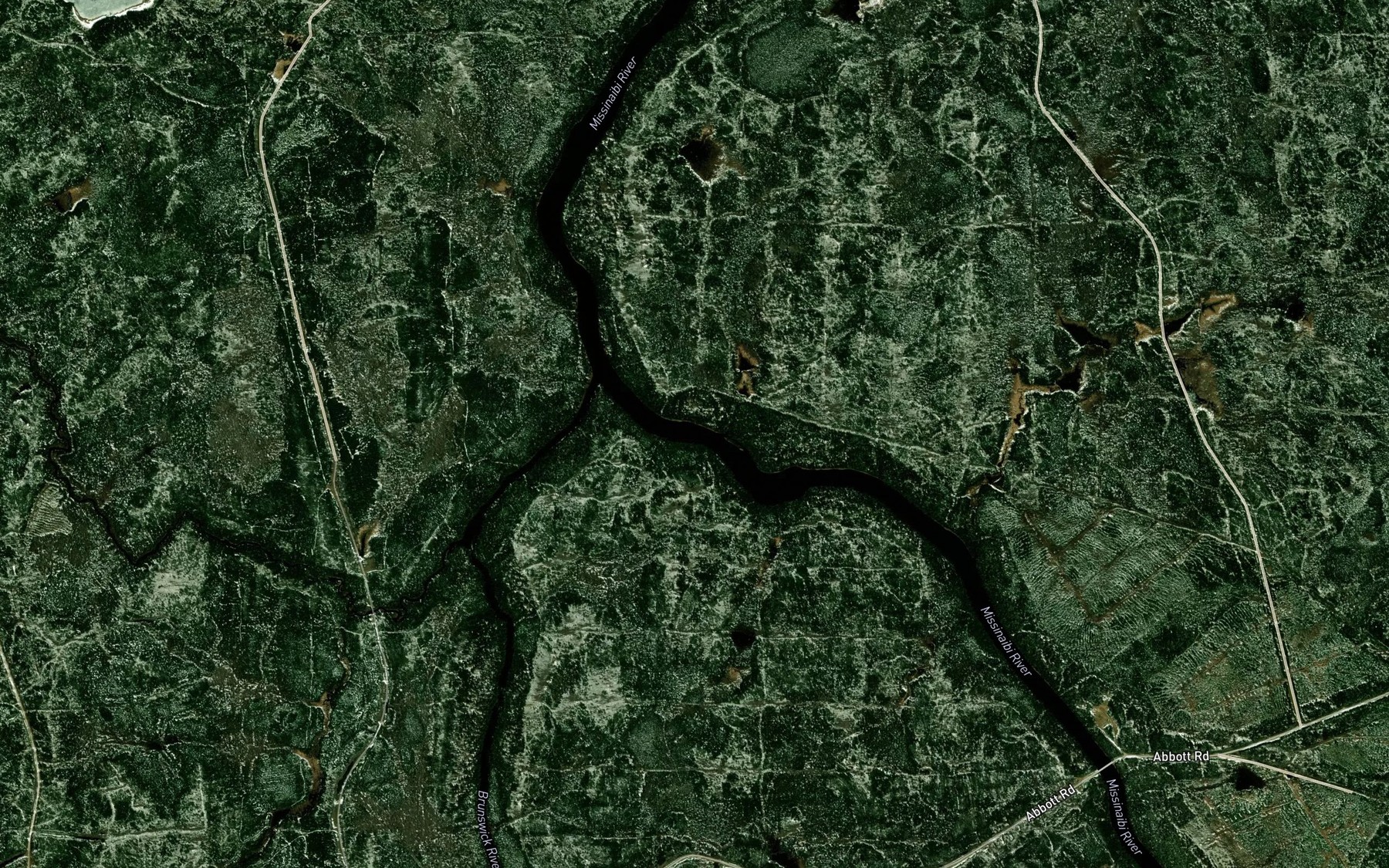 Satellite map of the Brunswick River