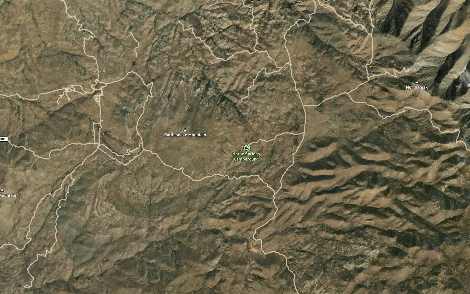 Satellite map of the Horse Spring