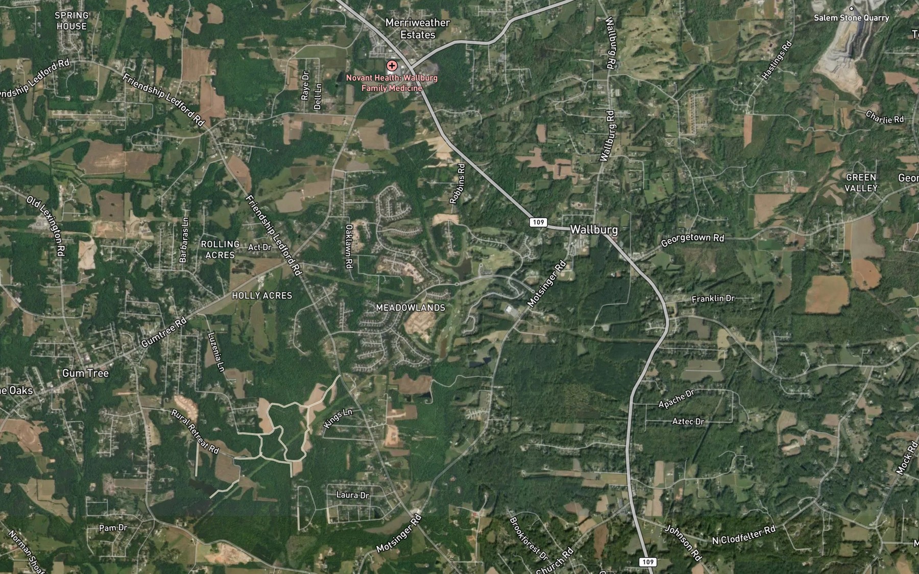 Satellite map of the Buck Branch