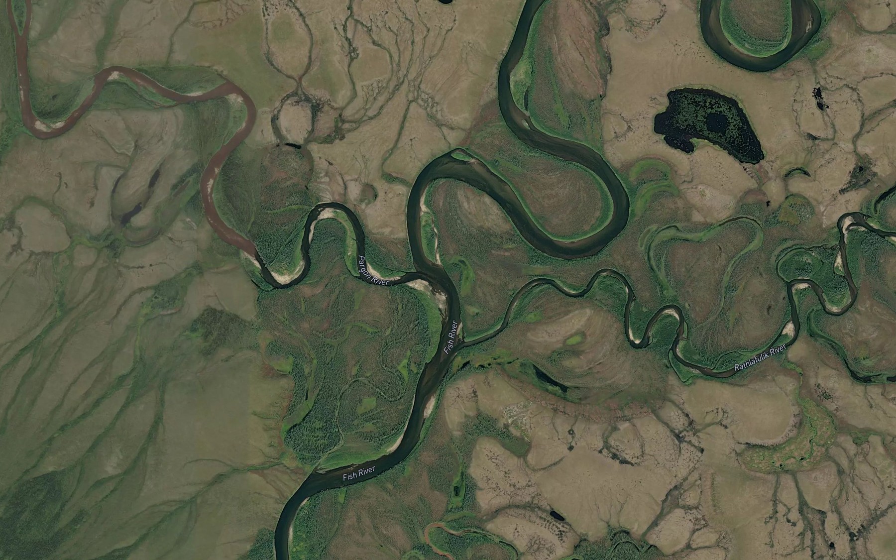 Satellite map of the Pargon River