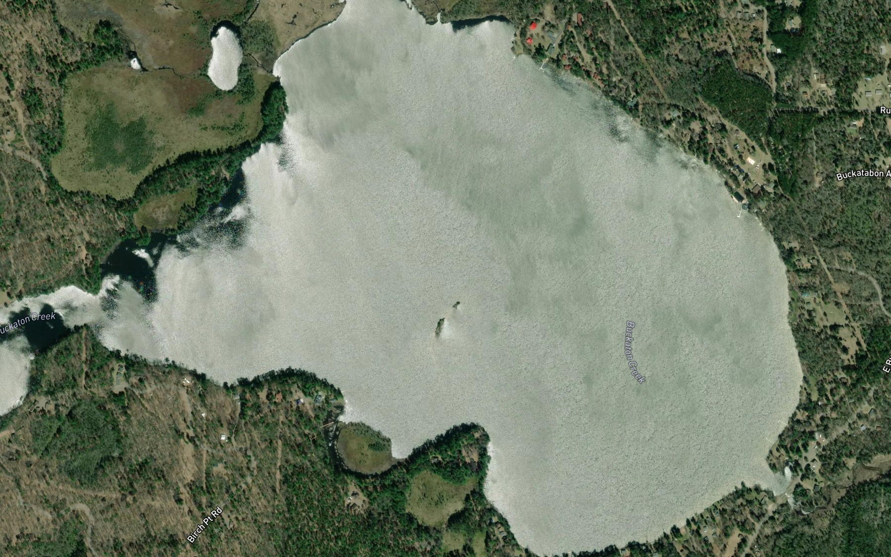 Satellite map of the Lower Buckatabon Lake