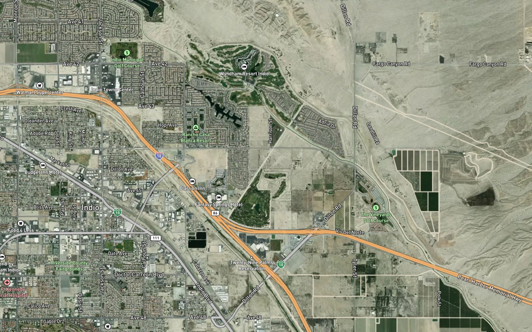 Satellite map of the Wasteway Number Three