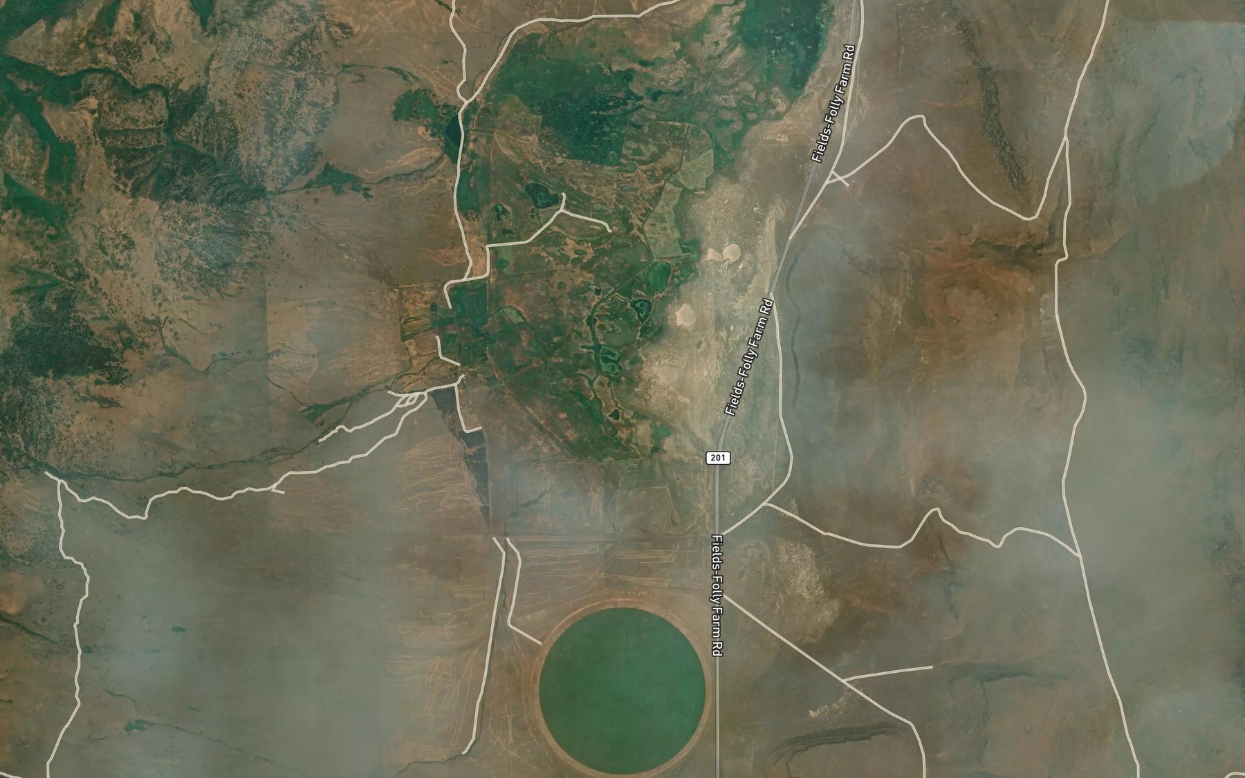 Satellite map of the Little McCoy Creek