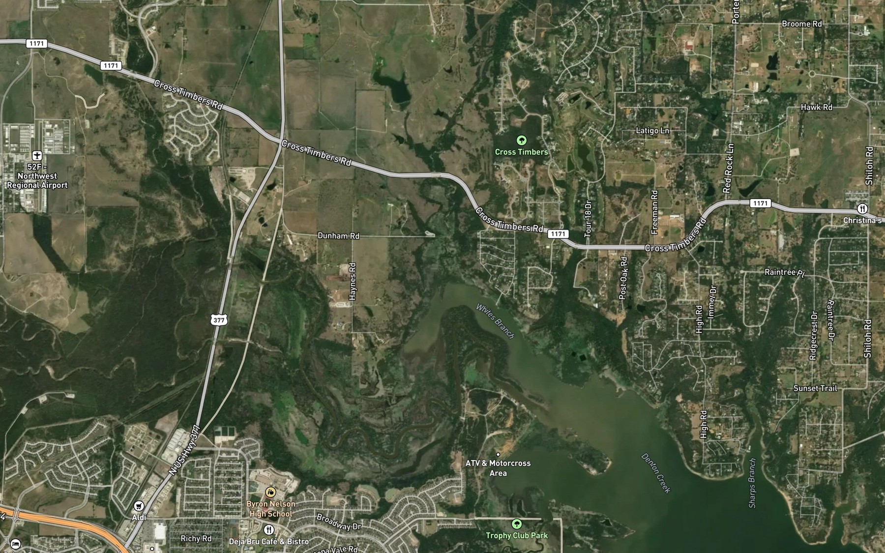 Satellite map of the Whites Branch