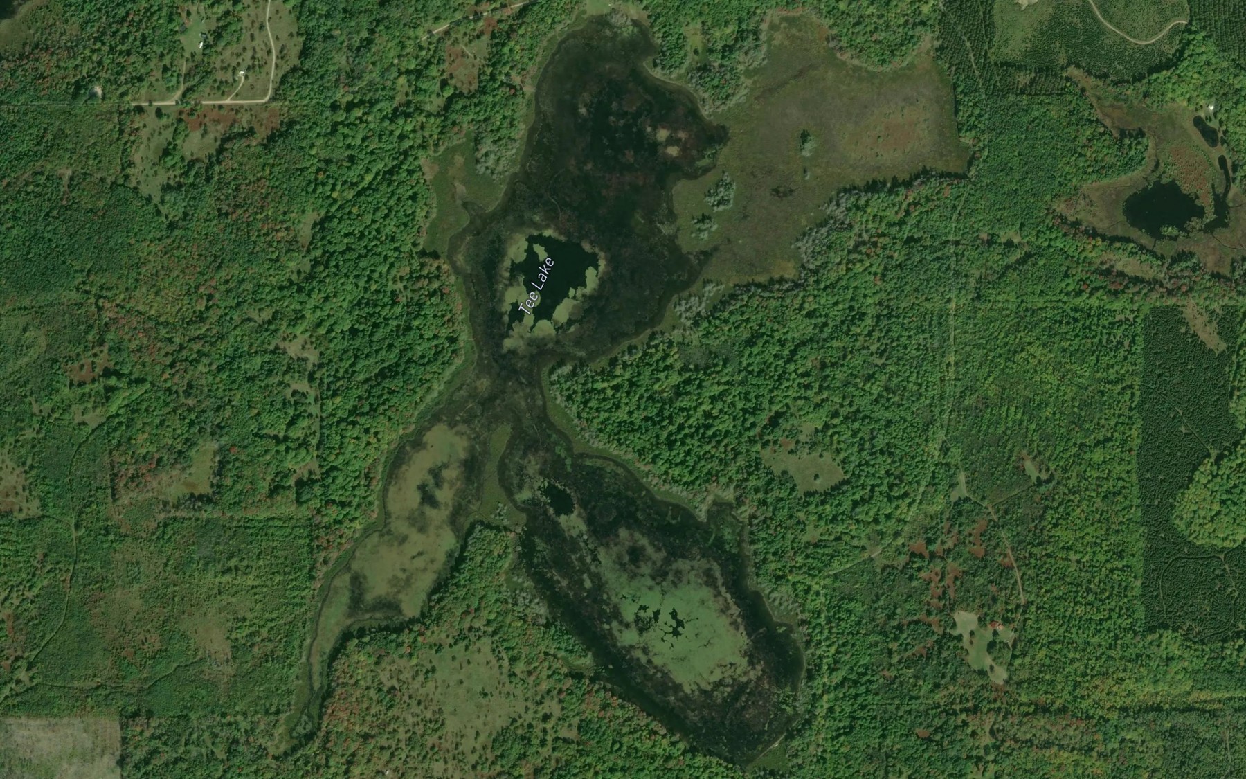 Satellite map of the Tee Lake