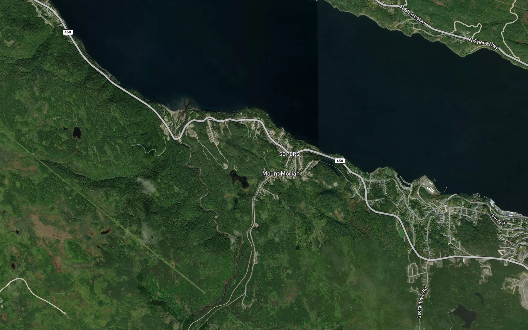 Satellite map of the Allens Brook