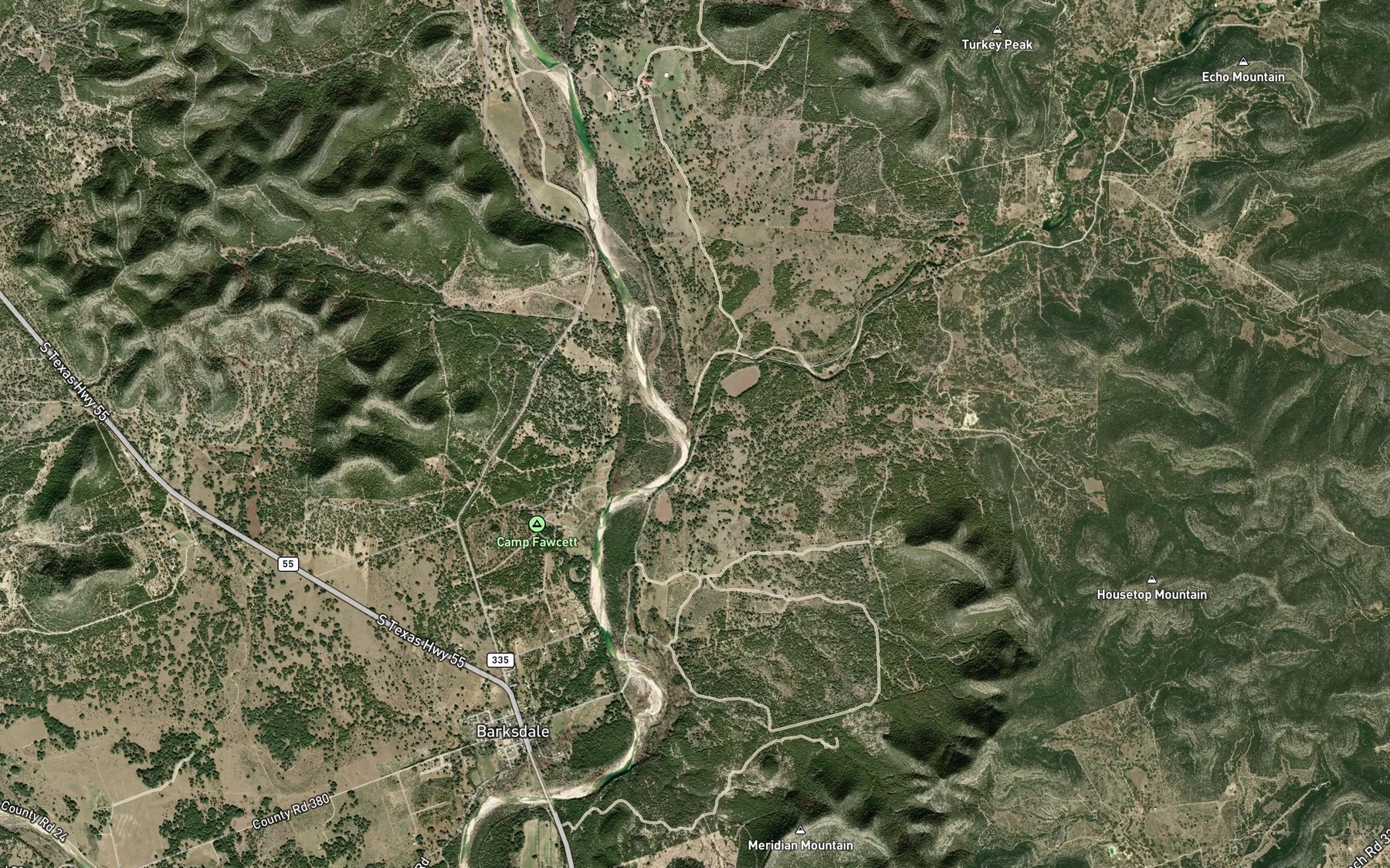 Satellite map of the Dry Creek