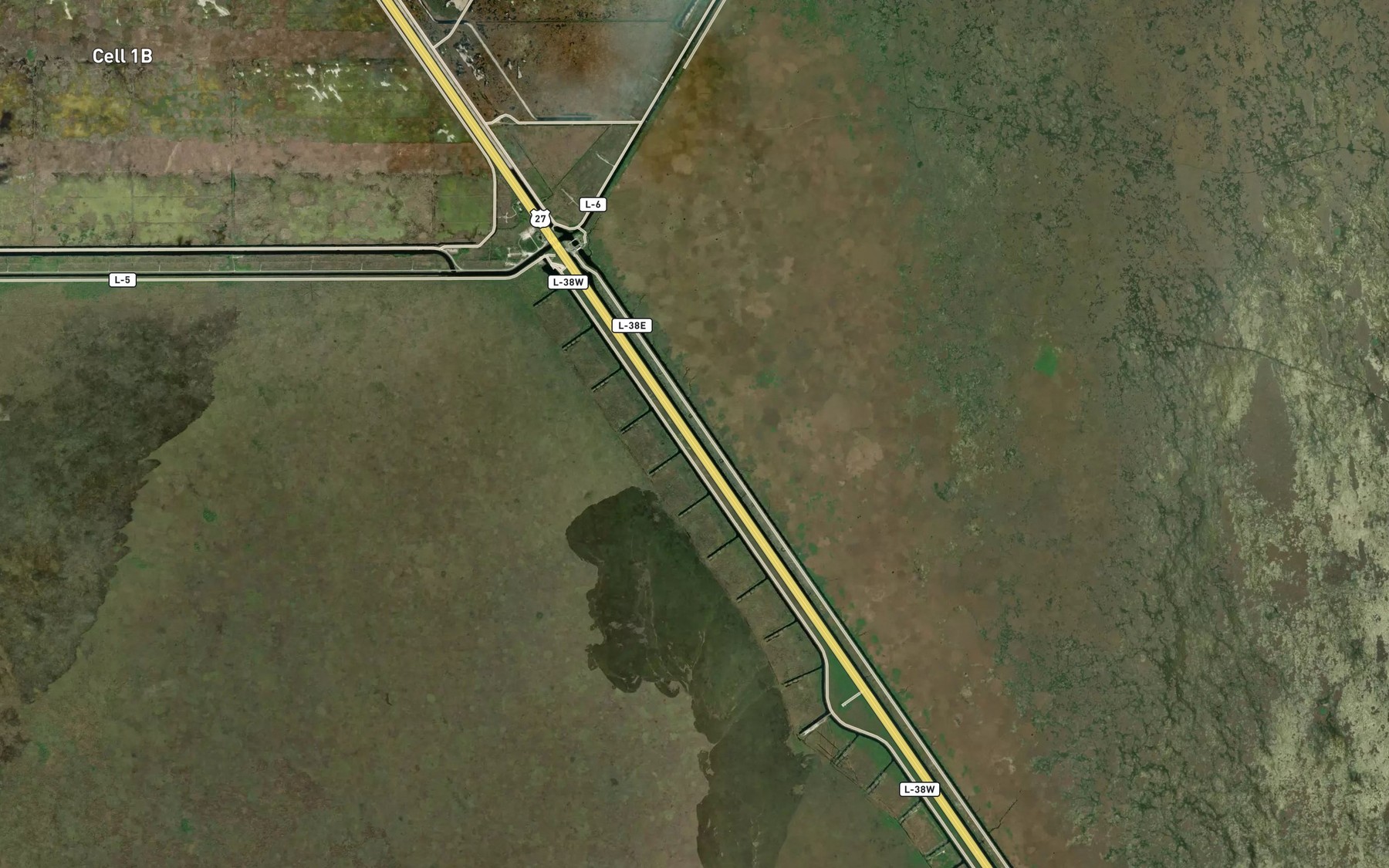Satellite map of the North New River Canal