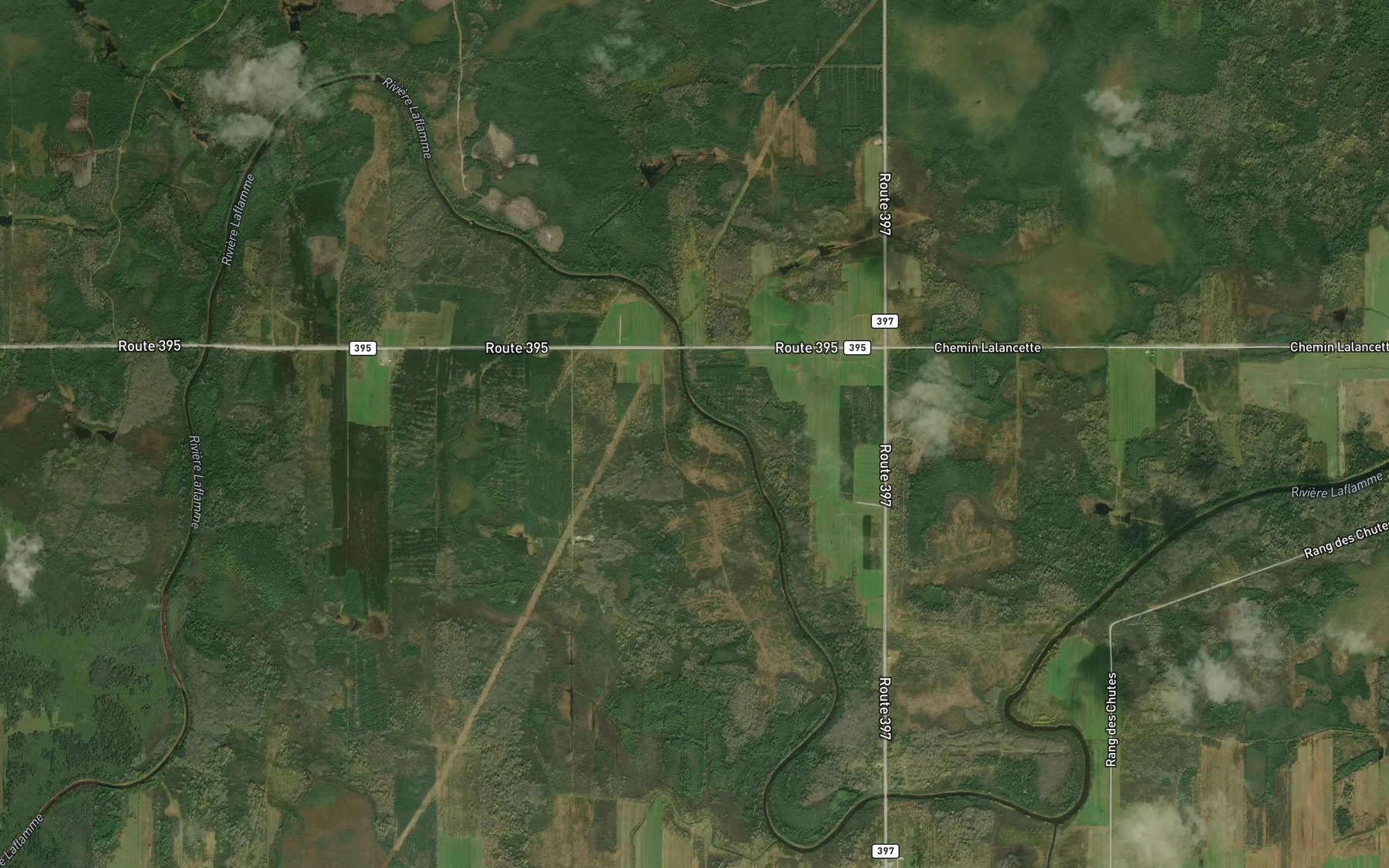 Satellite map of the Ruisseau Theberge