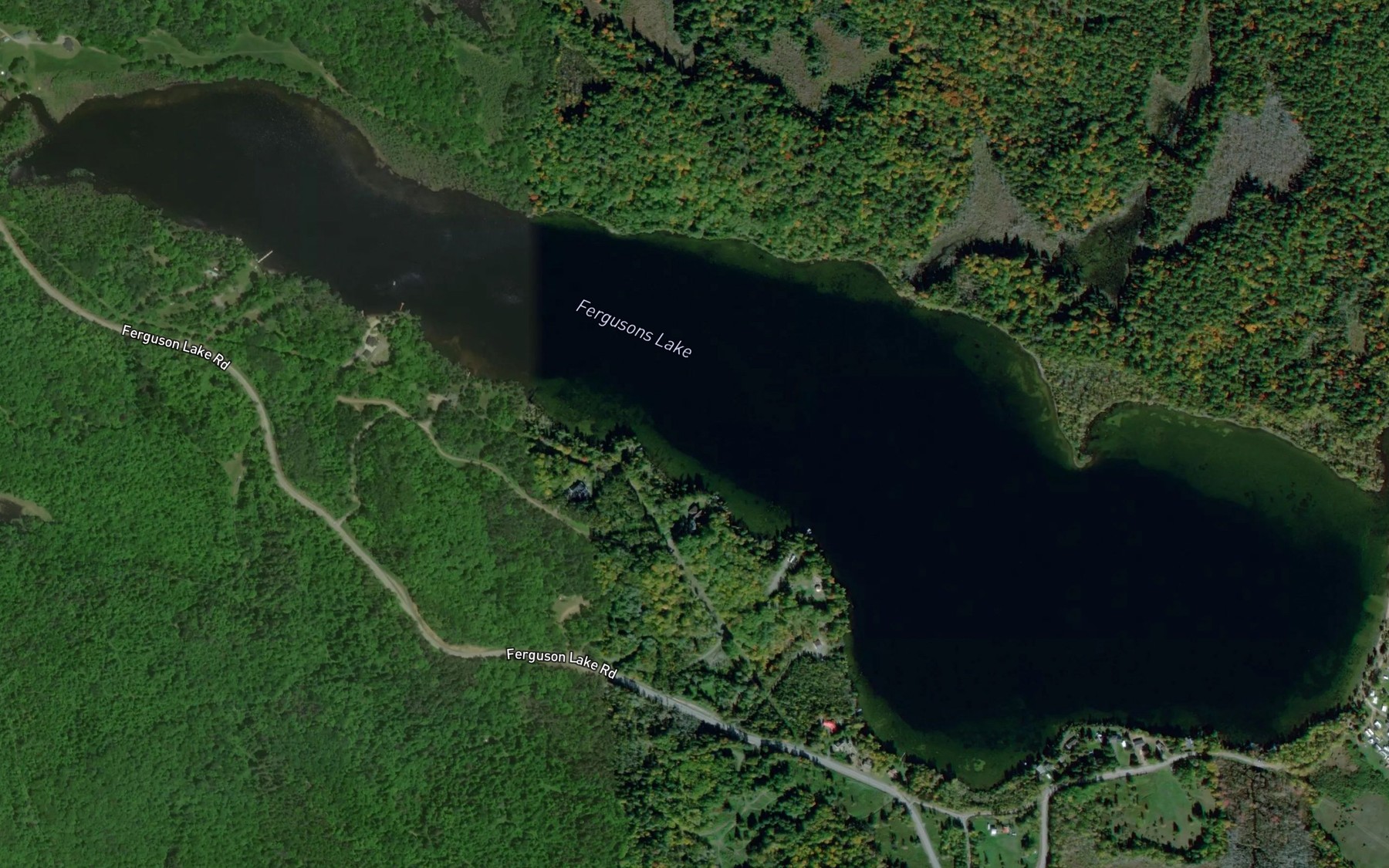 Satellite map of the Fergusons Lake