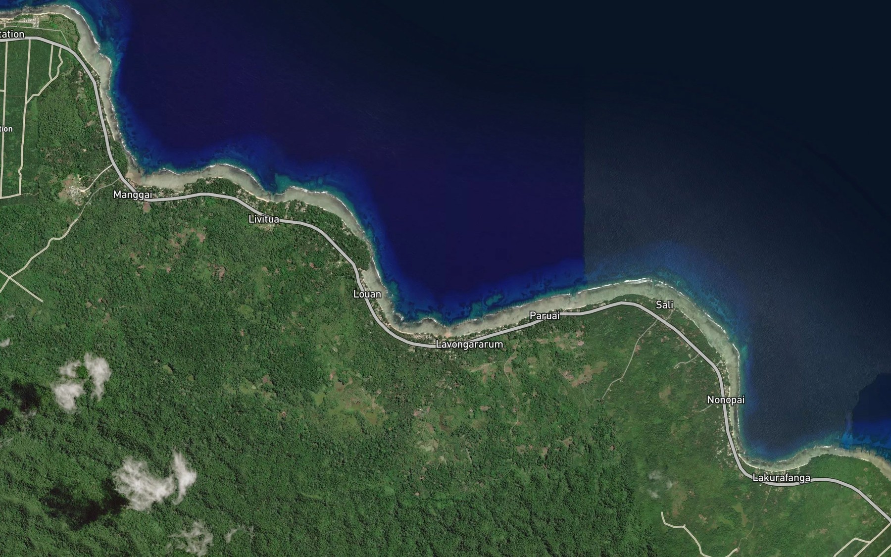 Satellite map of the Lauan Bay