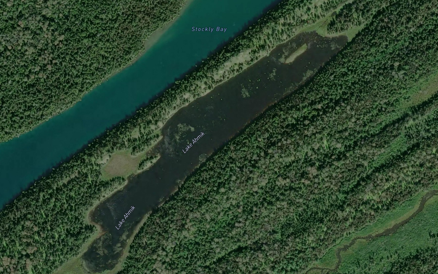 Satellite map of the Lake Ahmik