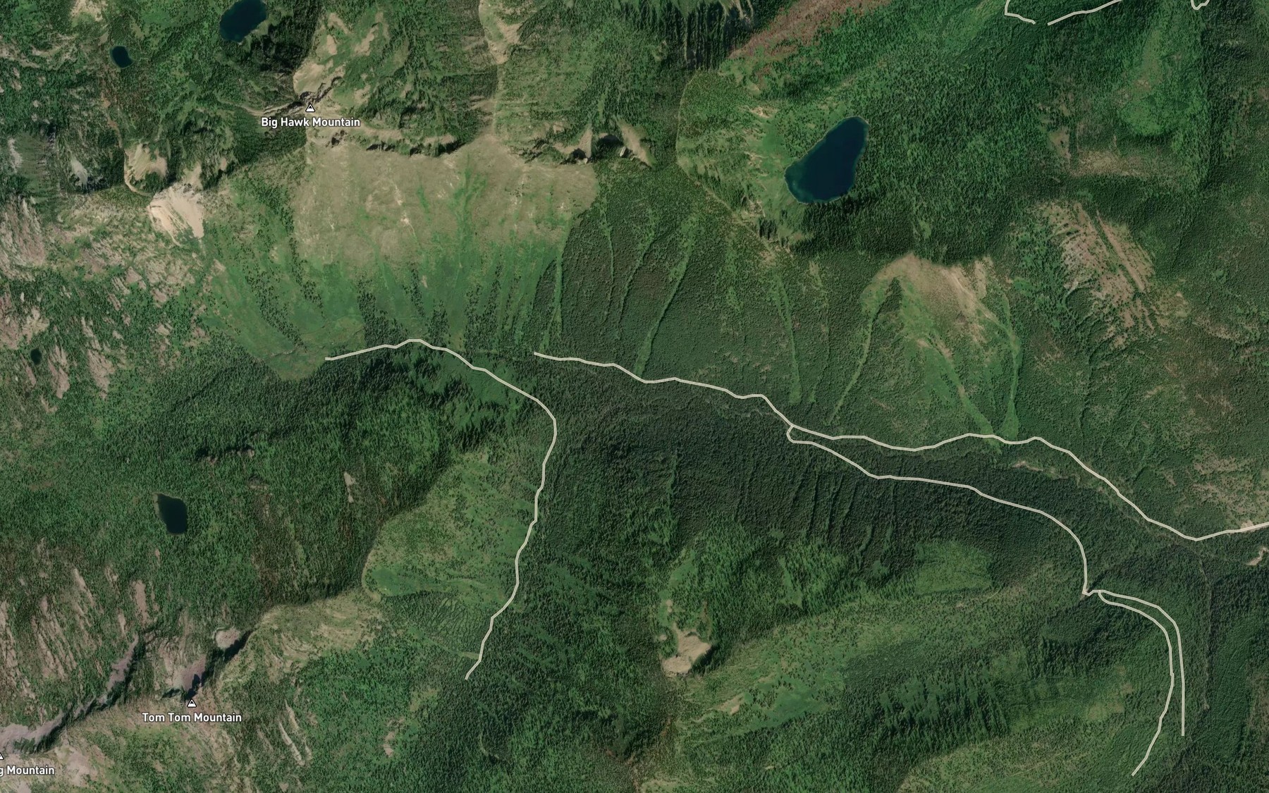 Satellite map of the Kate Creek