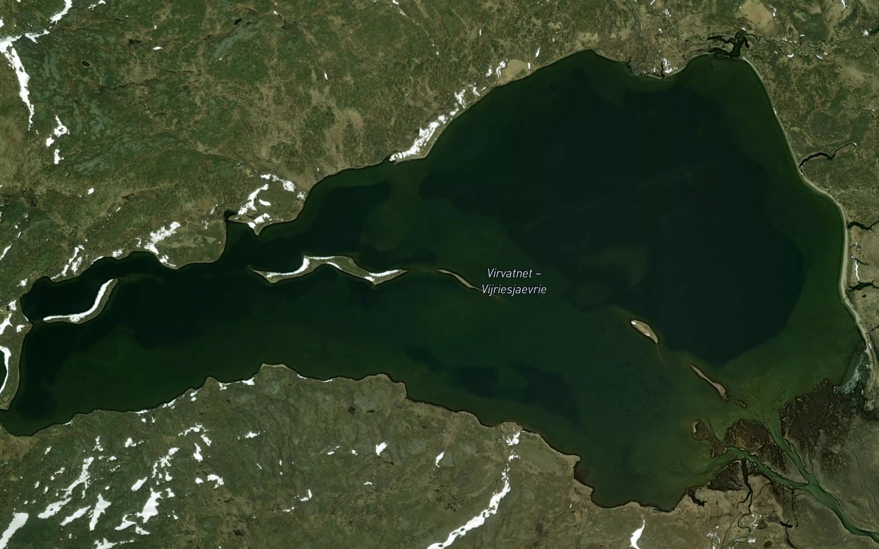Satellite map of the Virvatnet