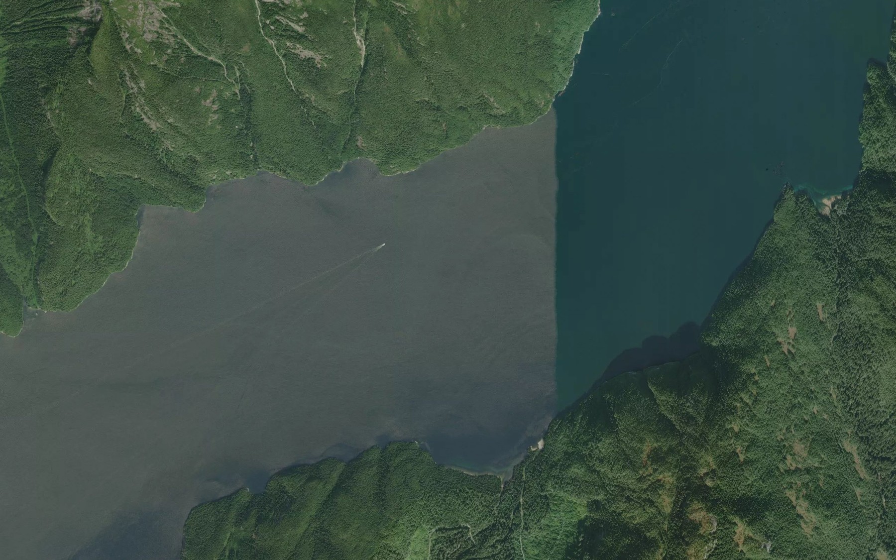 Satellite map of the Dean Channel