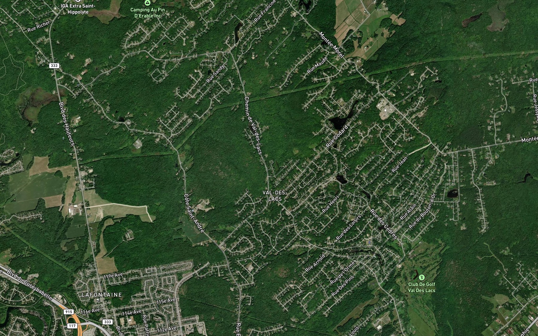Satellite map of the Lac Leroux