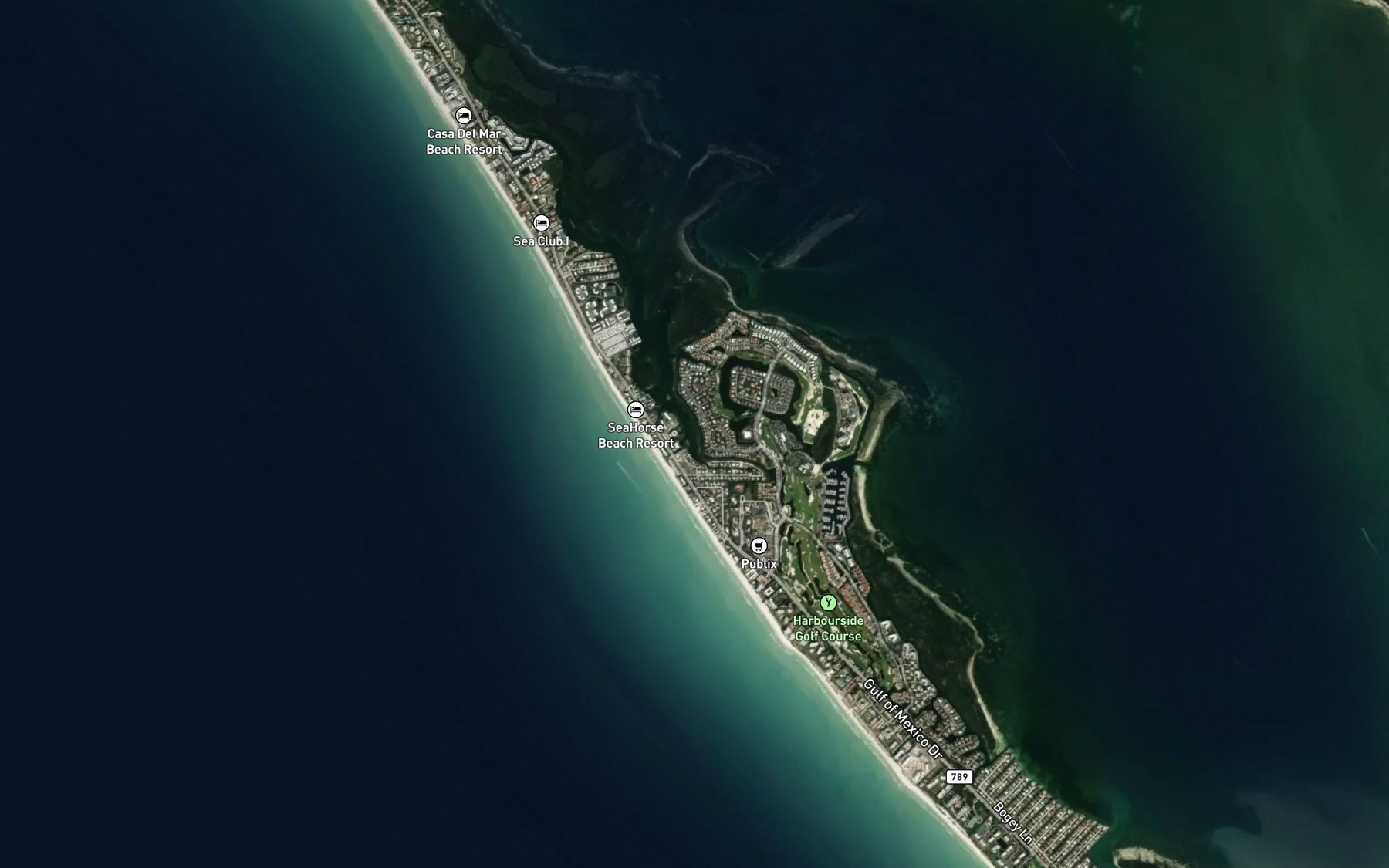 Satellite map of the Cranes Bayou