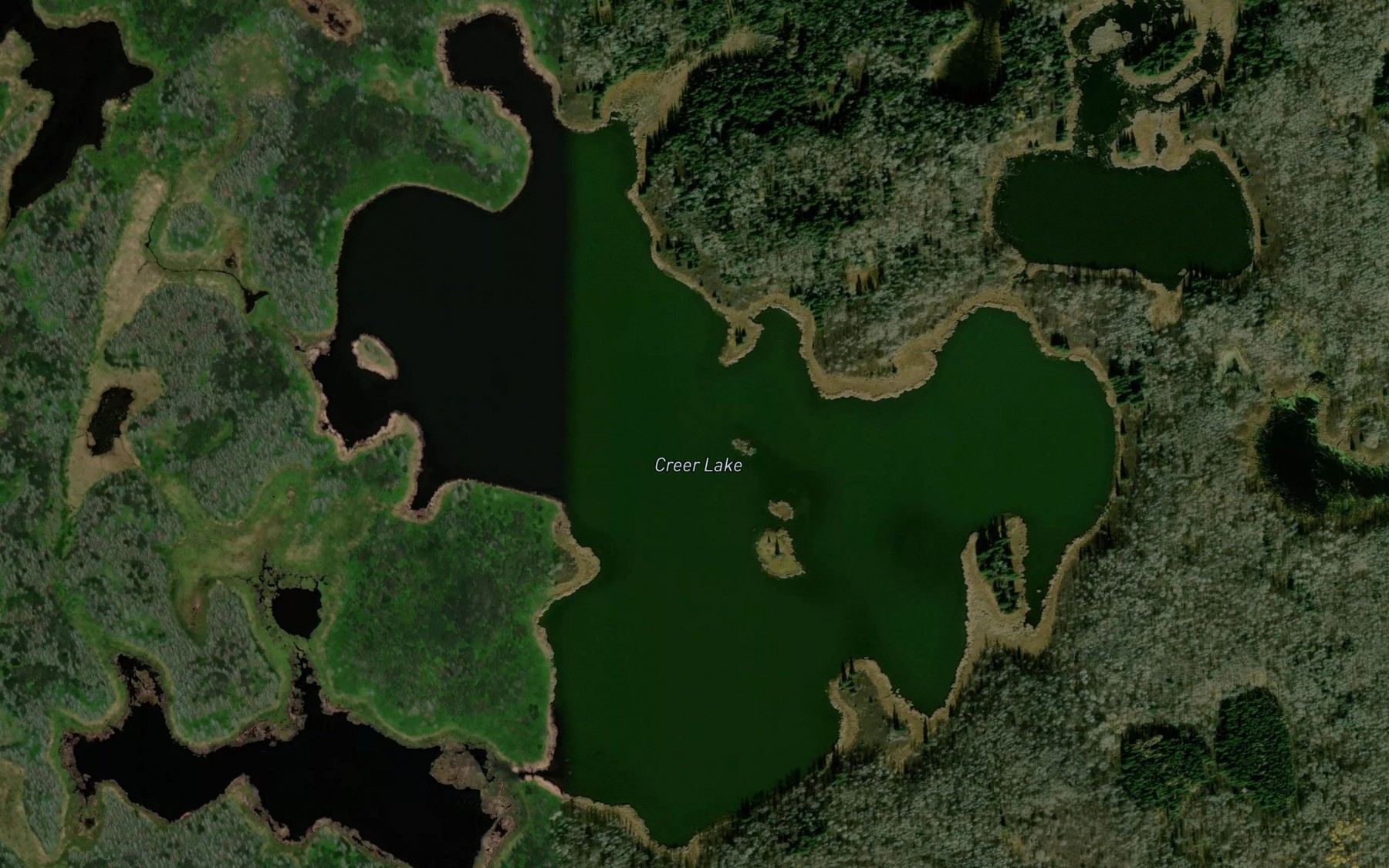 Satellite map of the Creer Lake