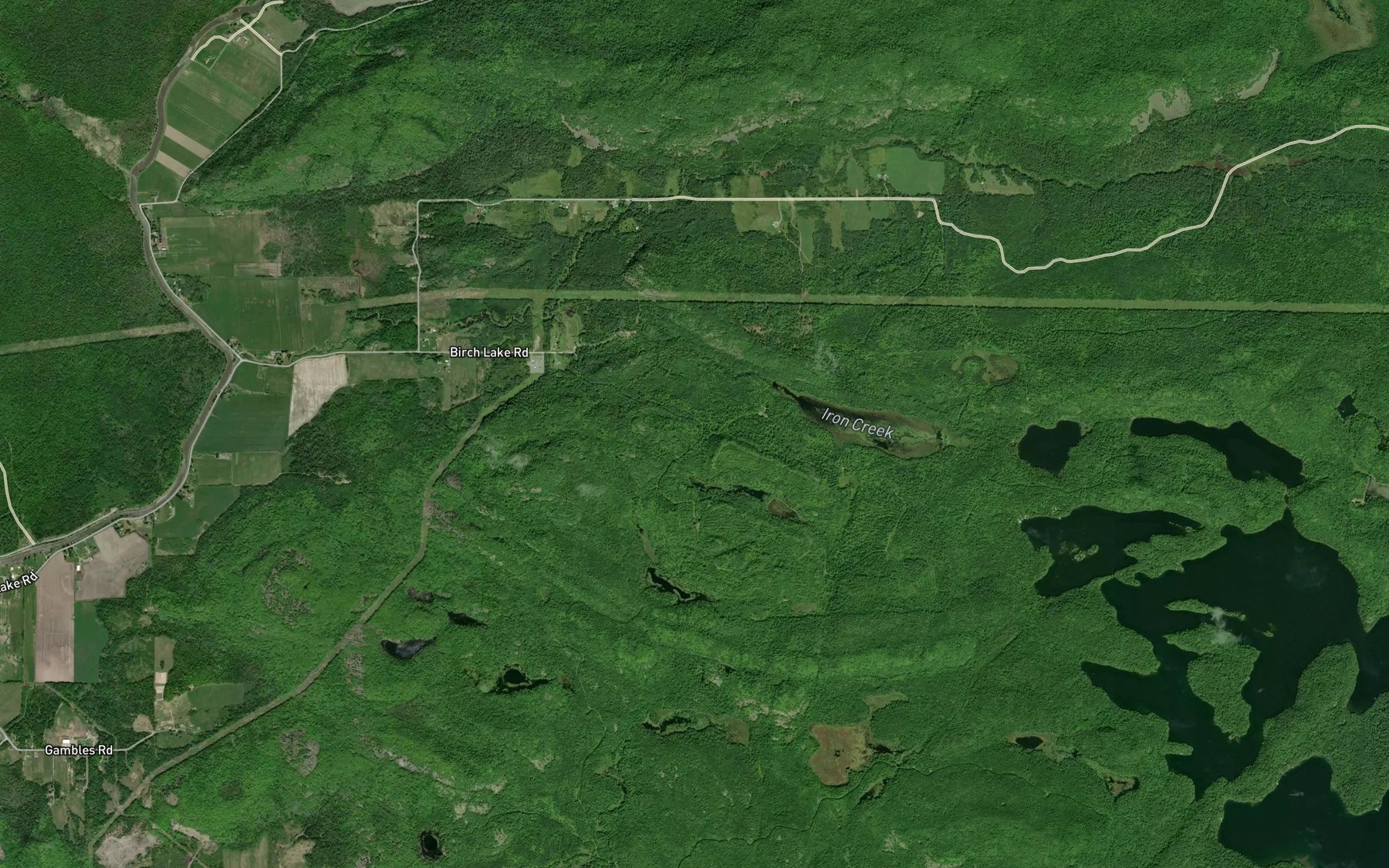 Satellite map of the Iron Creek
