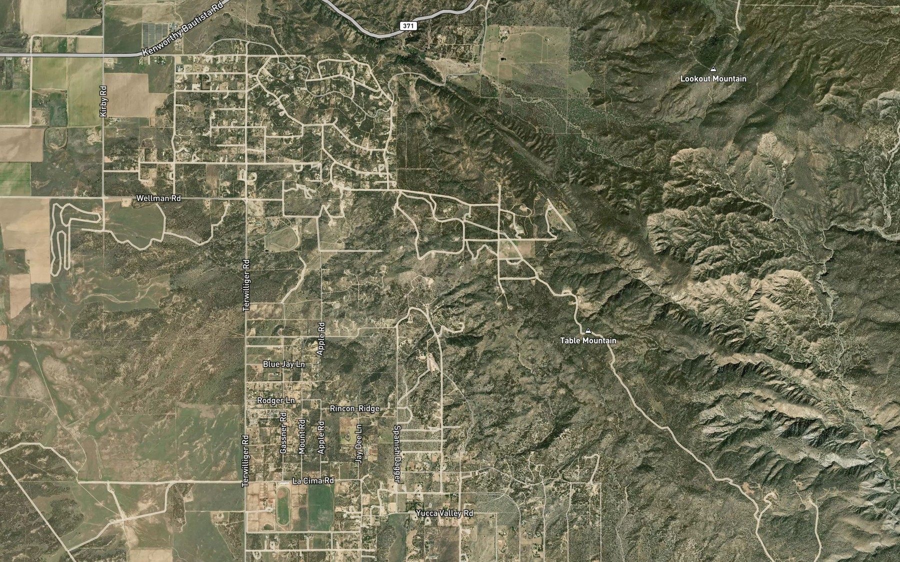 Satellite map of the Oak Spring