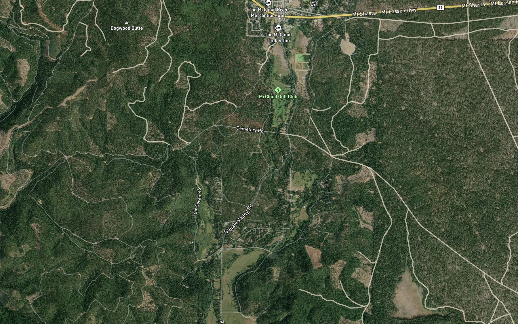 Satellite map of the Soda Springs