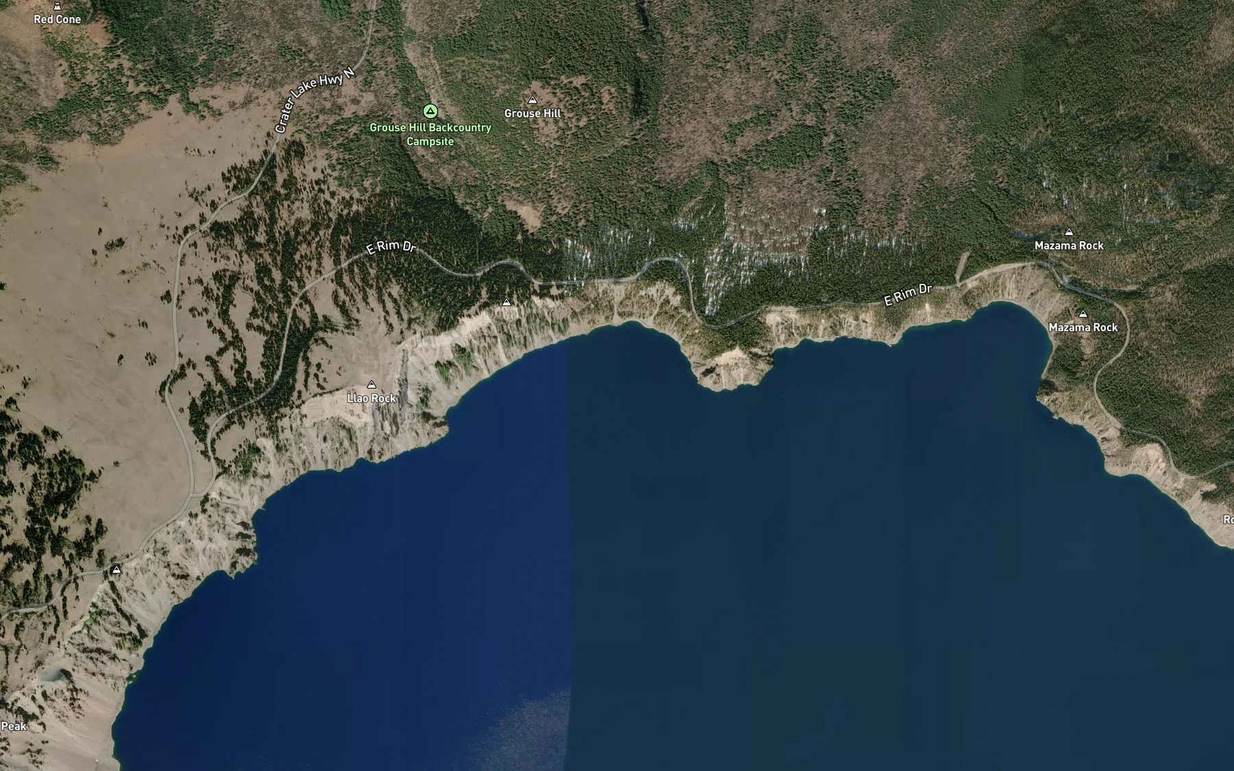 Satellite map of the Steel Bay