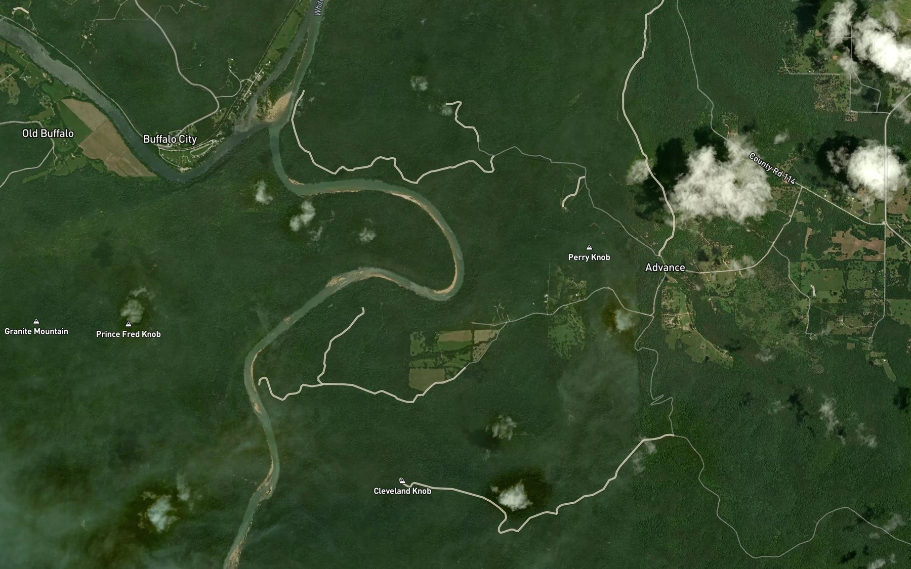 Satellite map of the Hudsons Bend