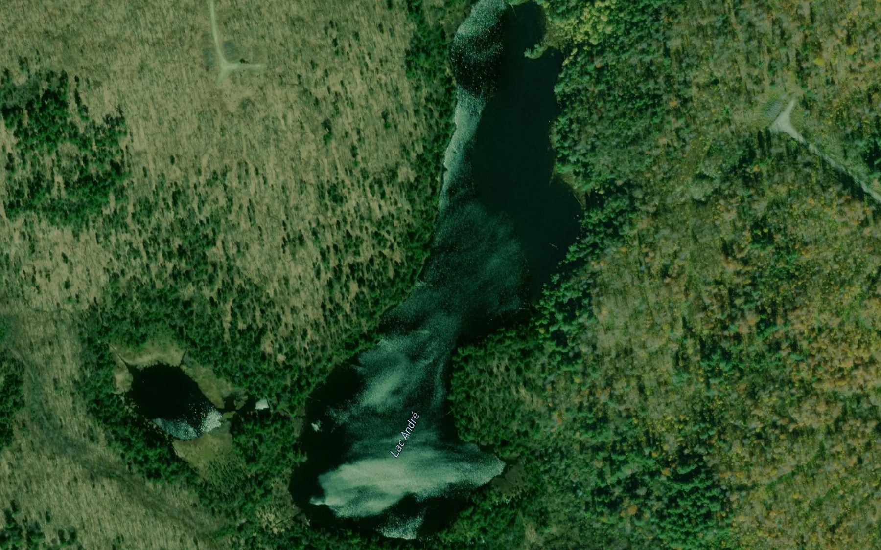 Satellite map of the Lac Andre
