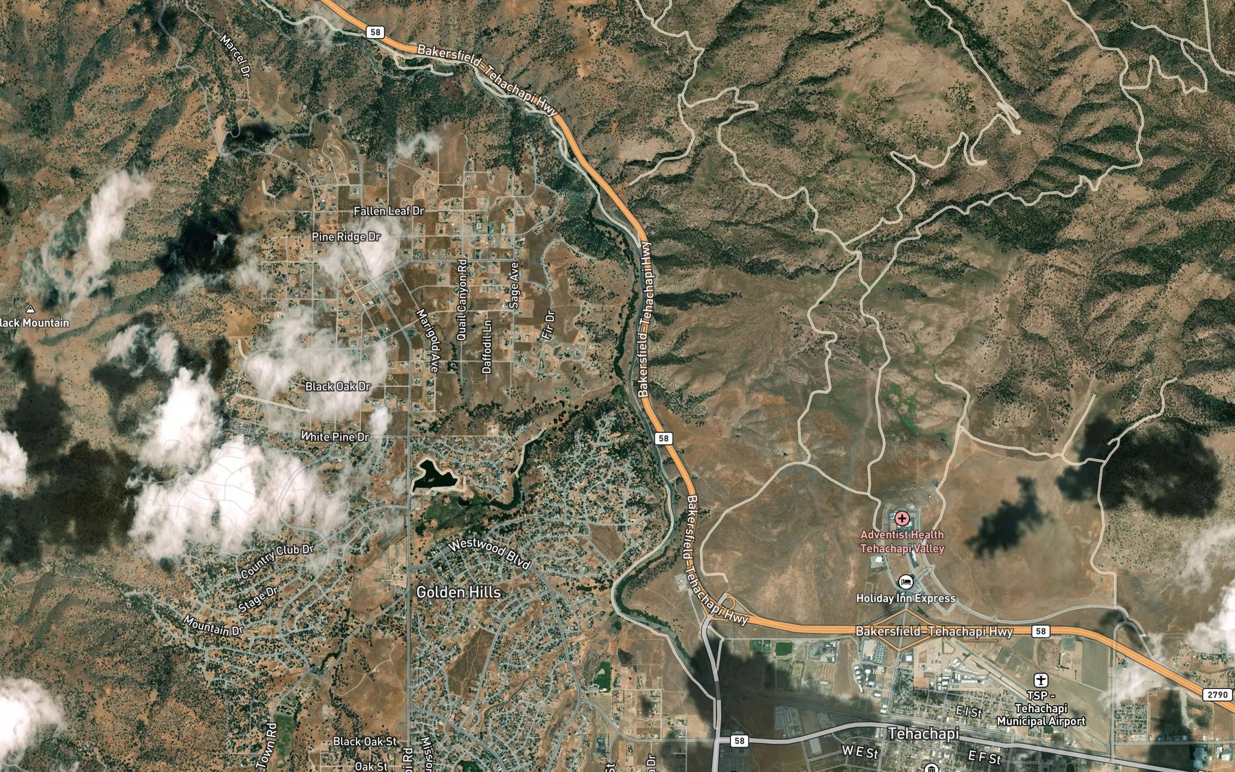 Satellite map of the Brite Creek