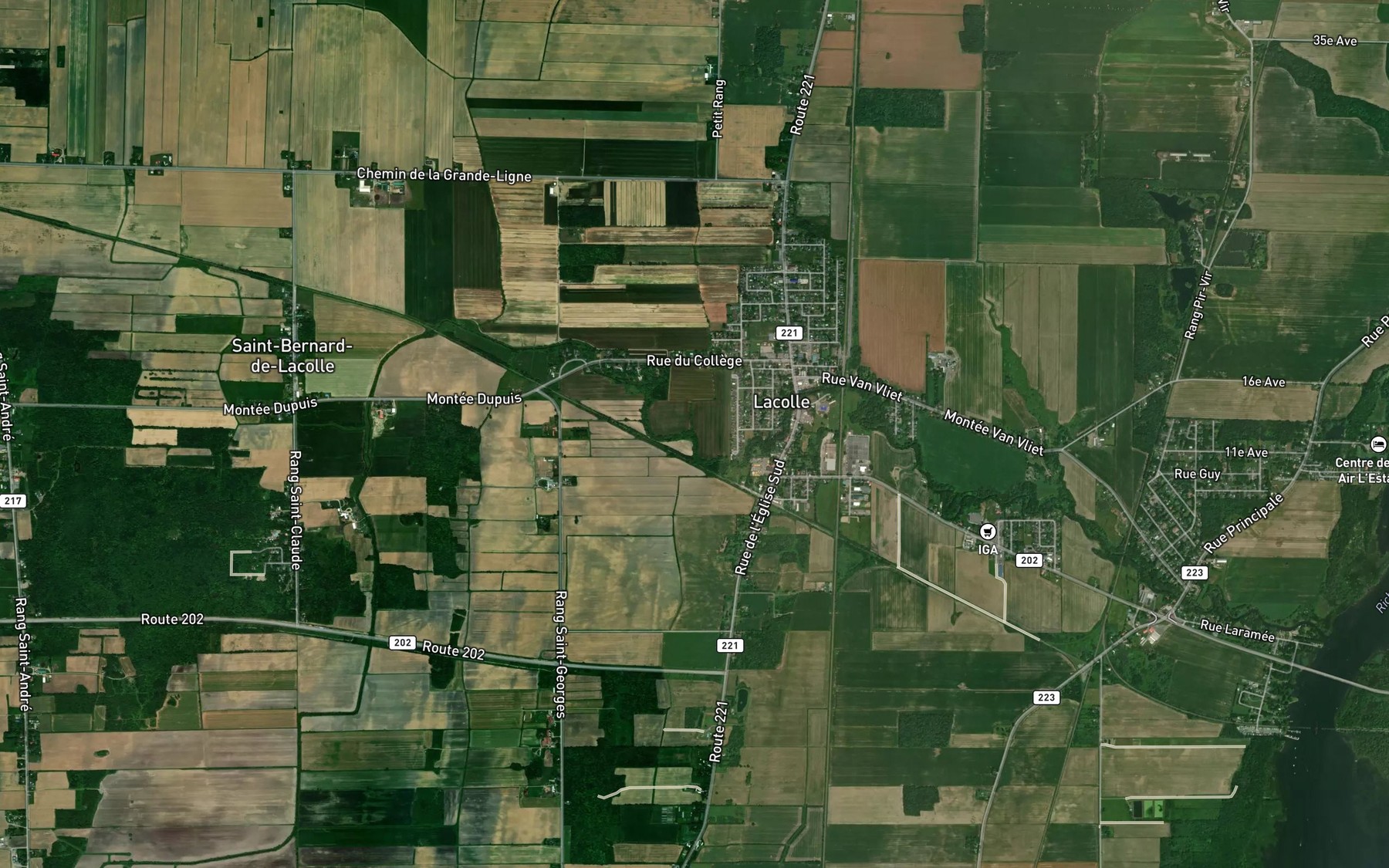 Satellite map of the Ruisseau Longeant