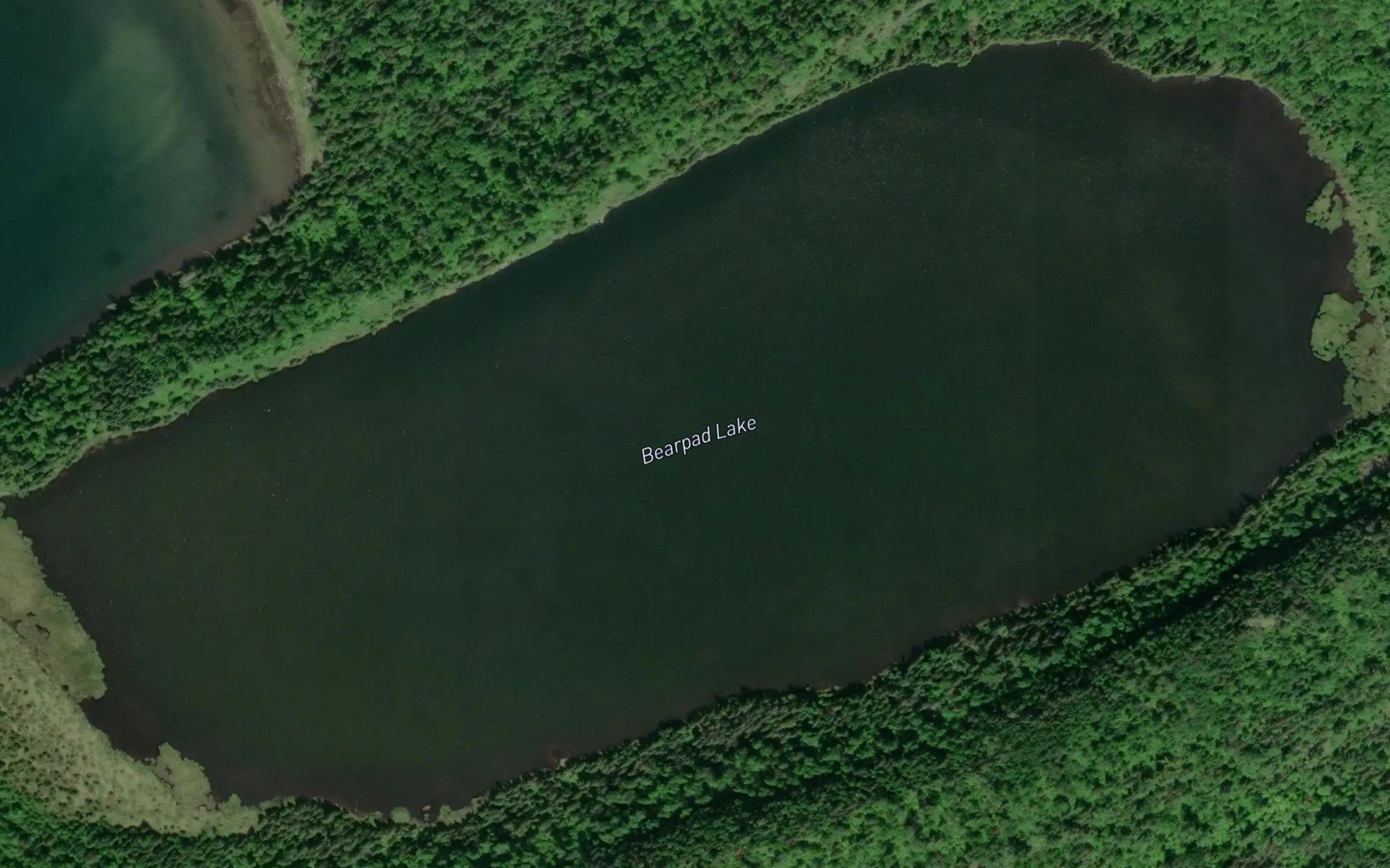 Satellite map of the Bearpad Lake