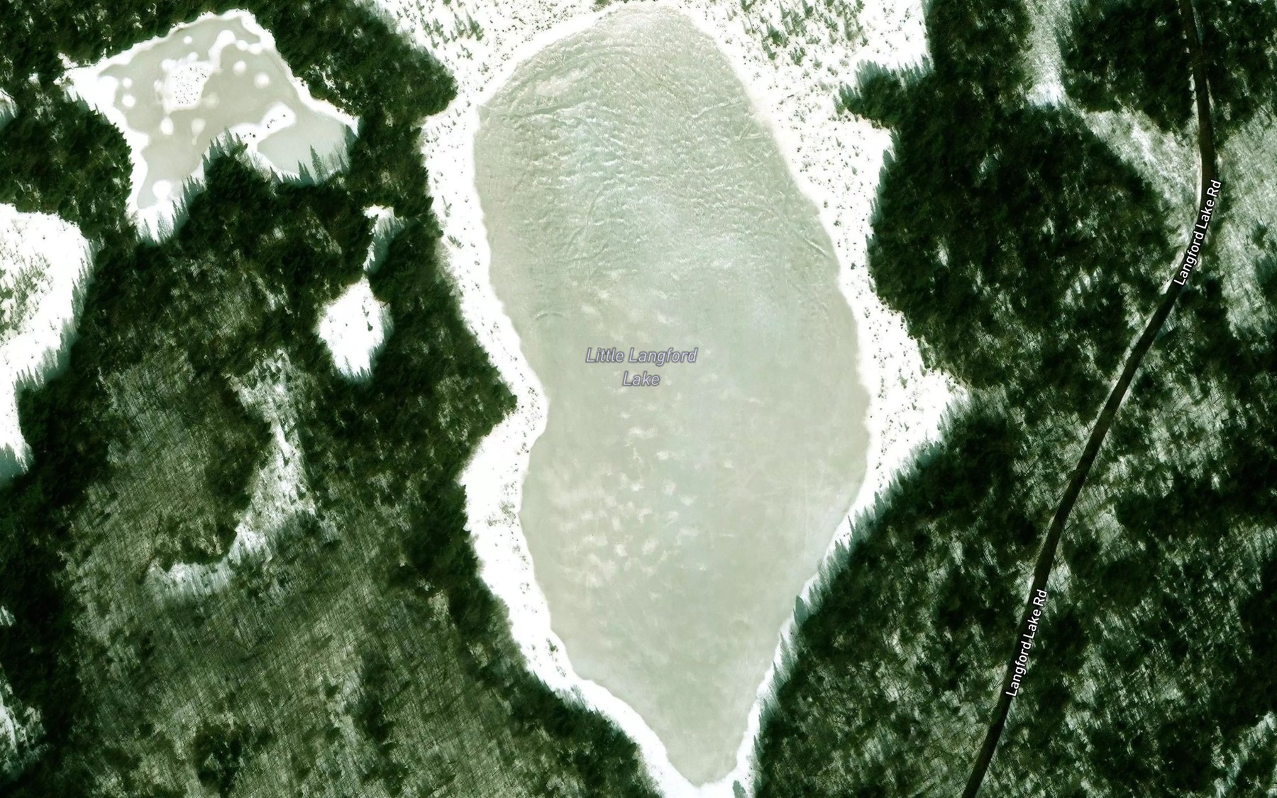 Satellite map of the Little Langford Lake