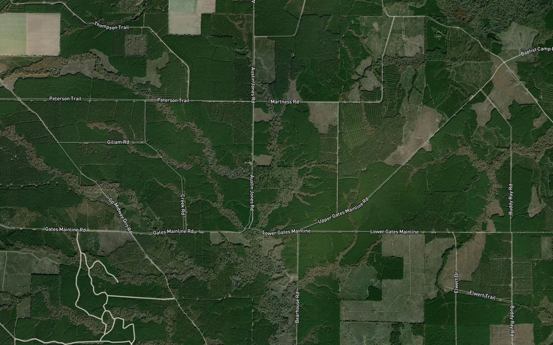 Satellite map of the Rolling Creek