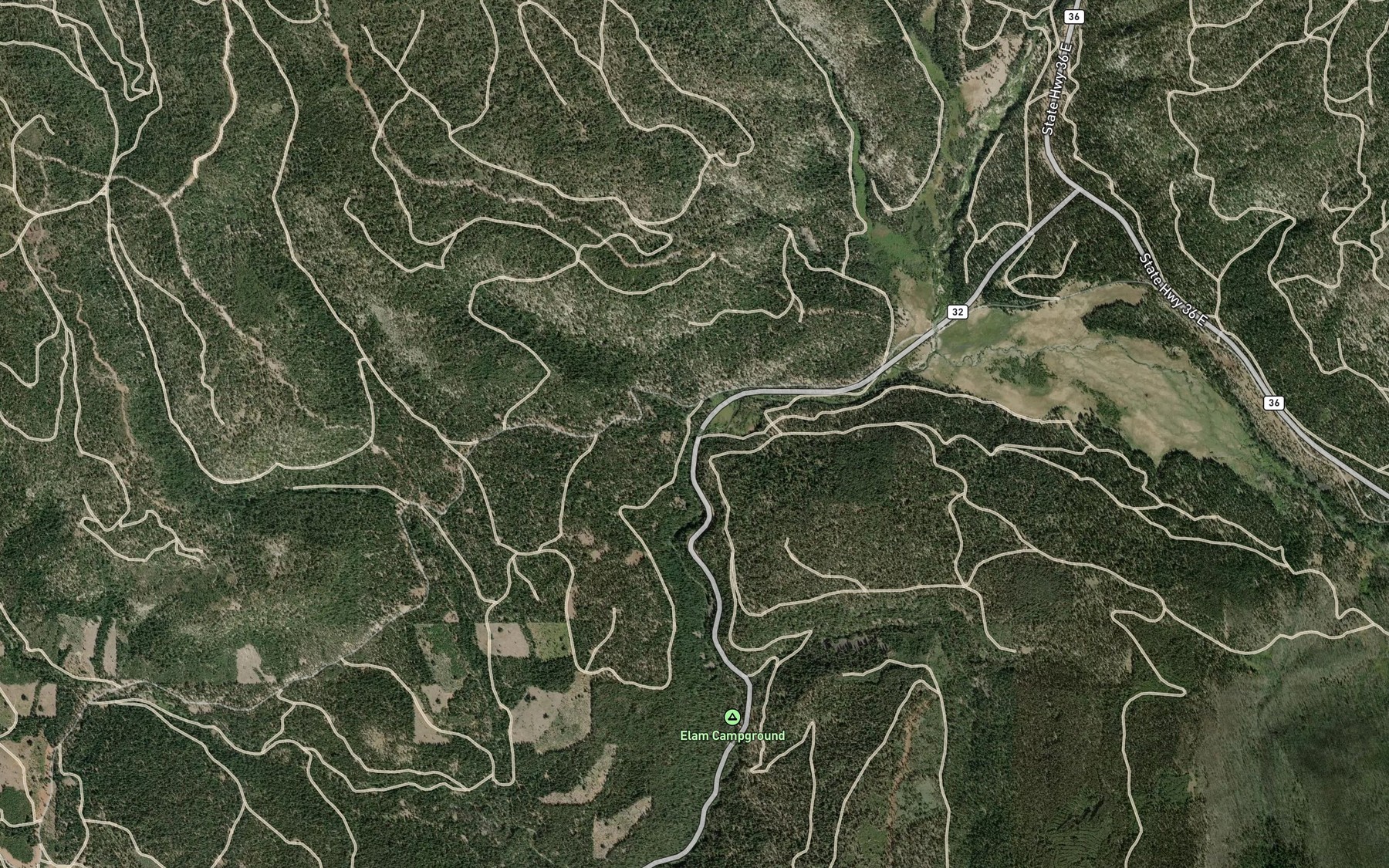 Satellite map of the Alder Creek