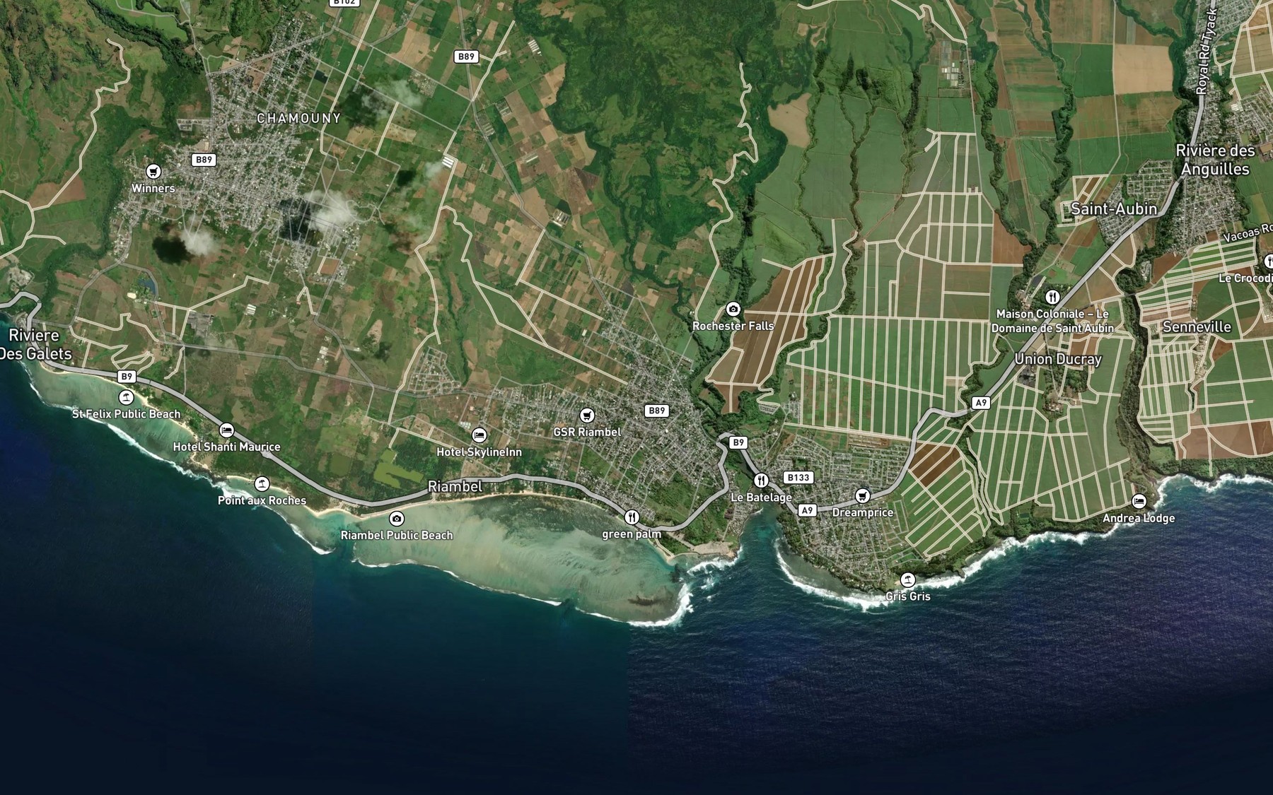 Satellite map of the Riviere Michel