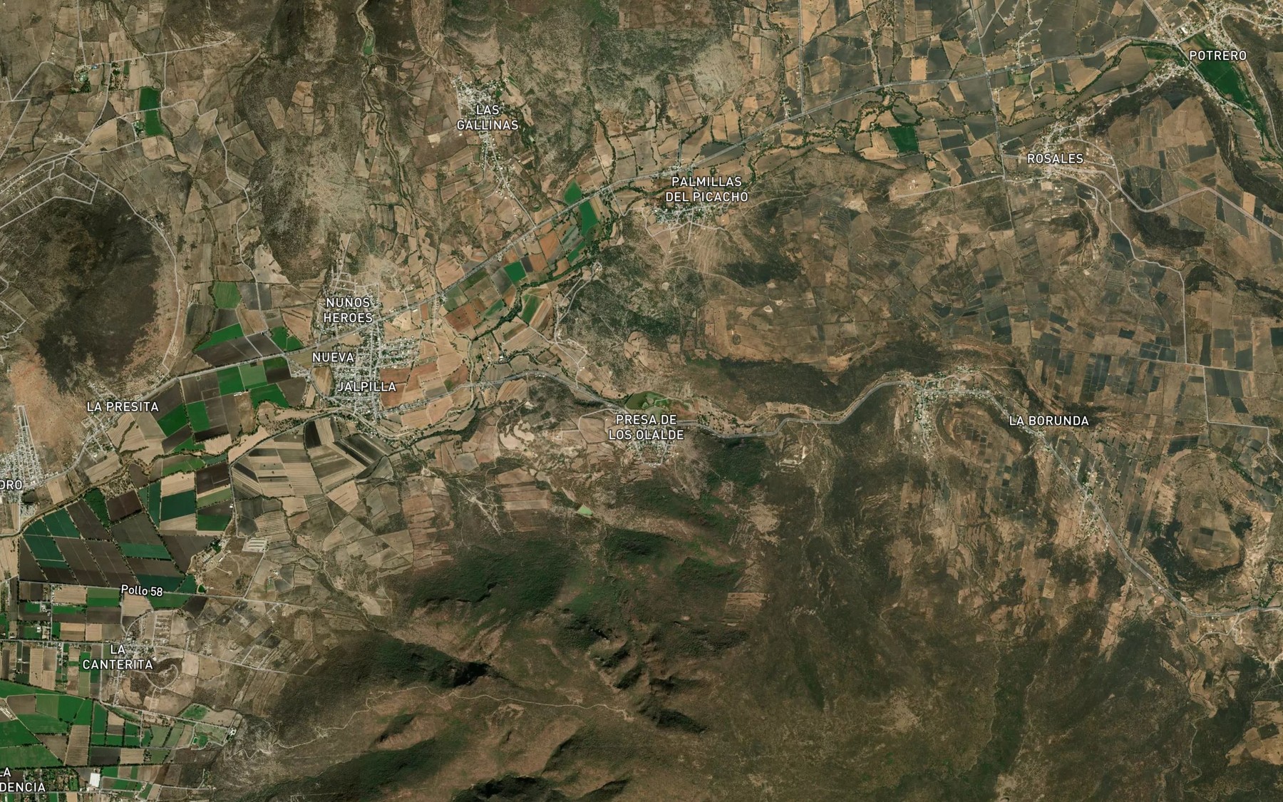 Satellite map of the Olaldez