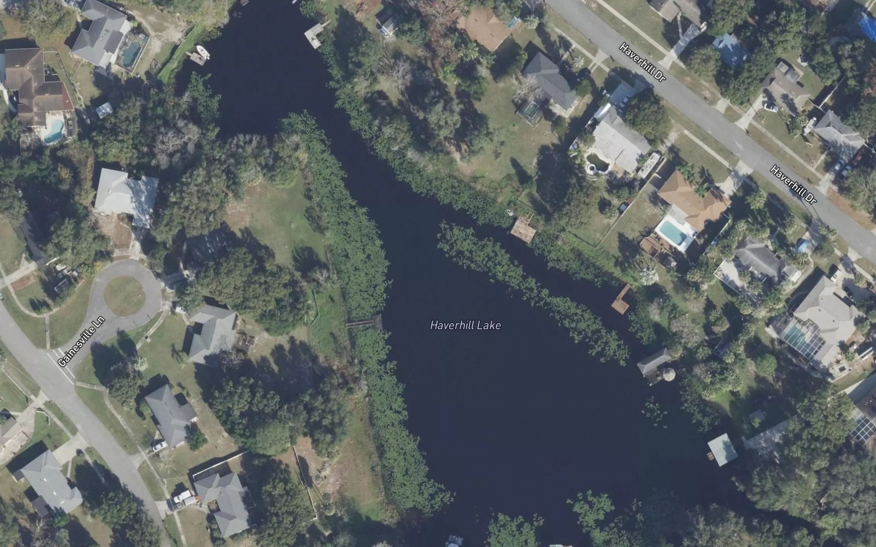 Satellite map of the Haverhill Lake