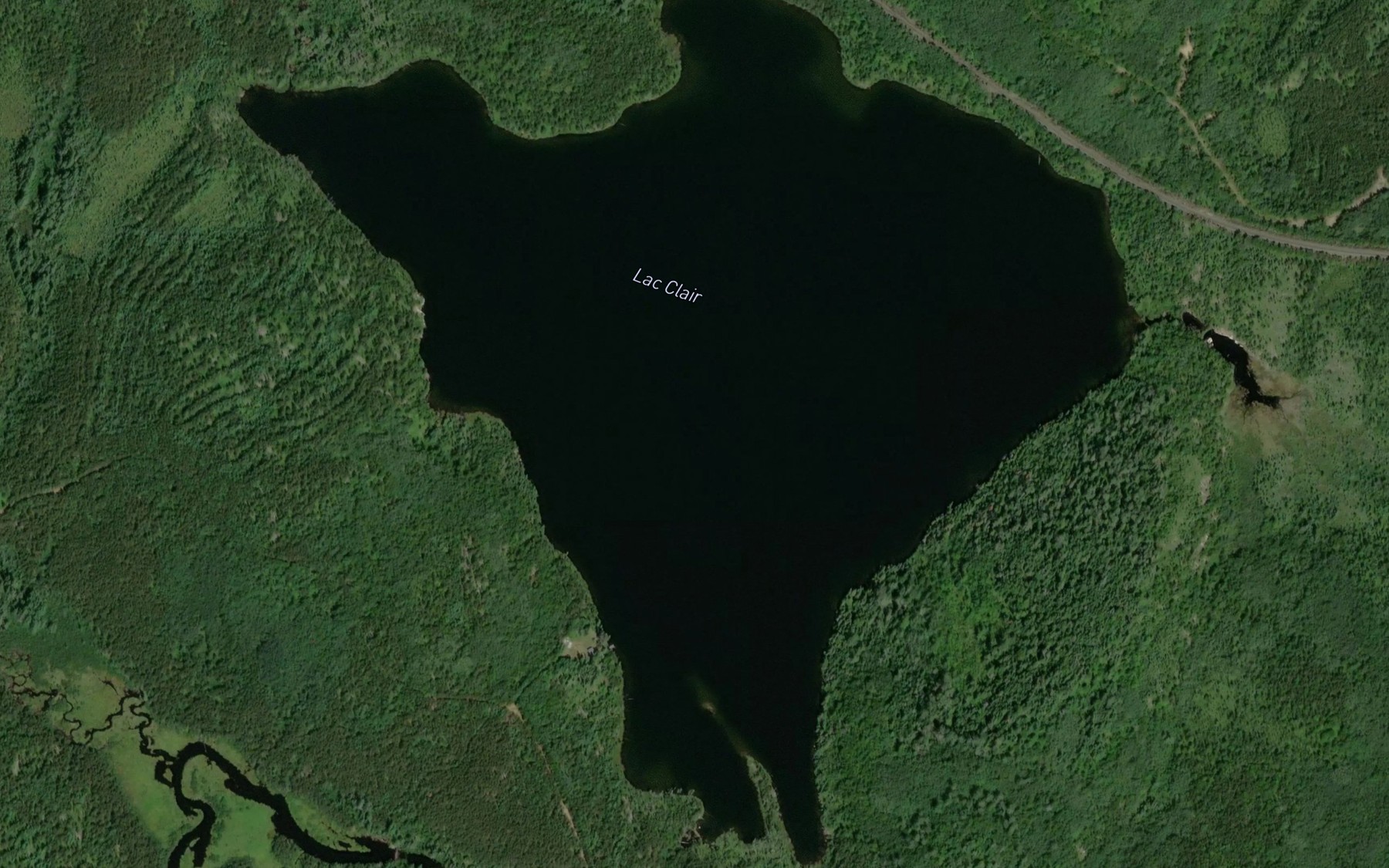 Satellite map of the Lac Clair