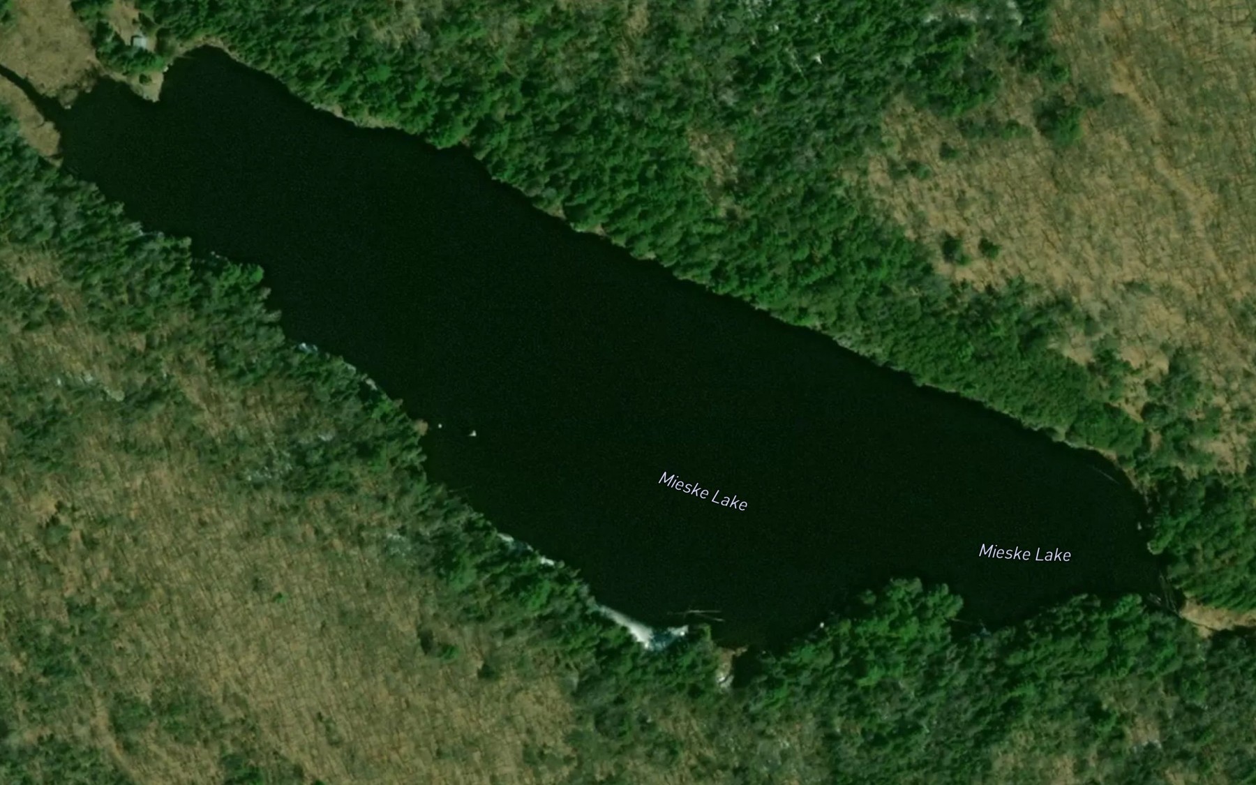 Satellite map of the Mieske Lake