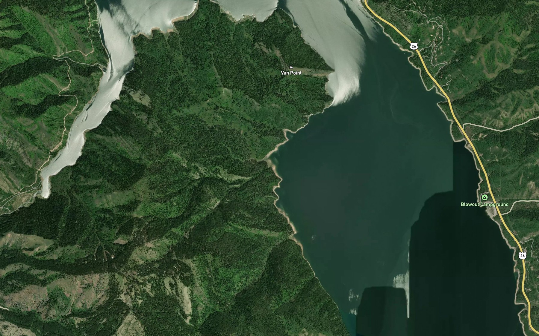 Satellite map of the Van Creek