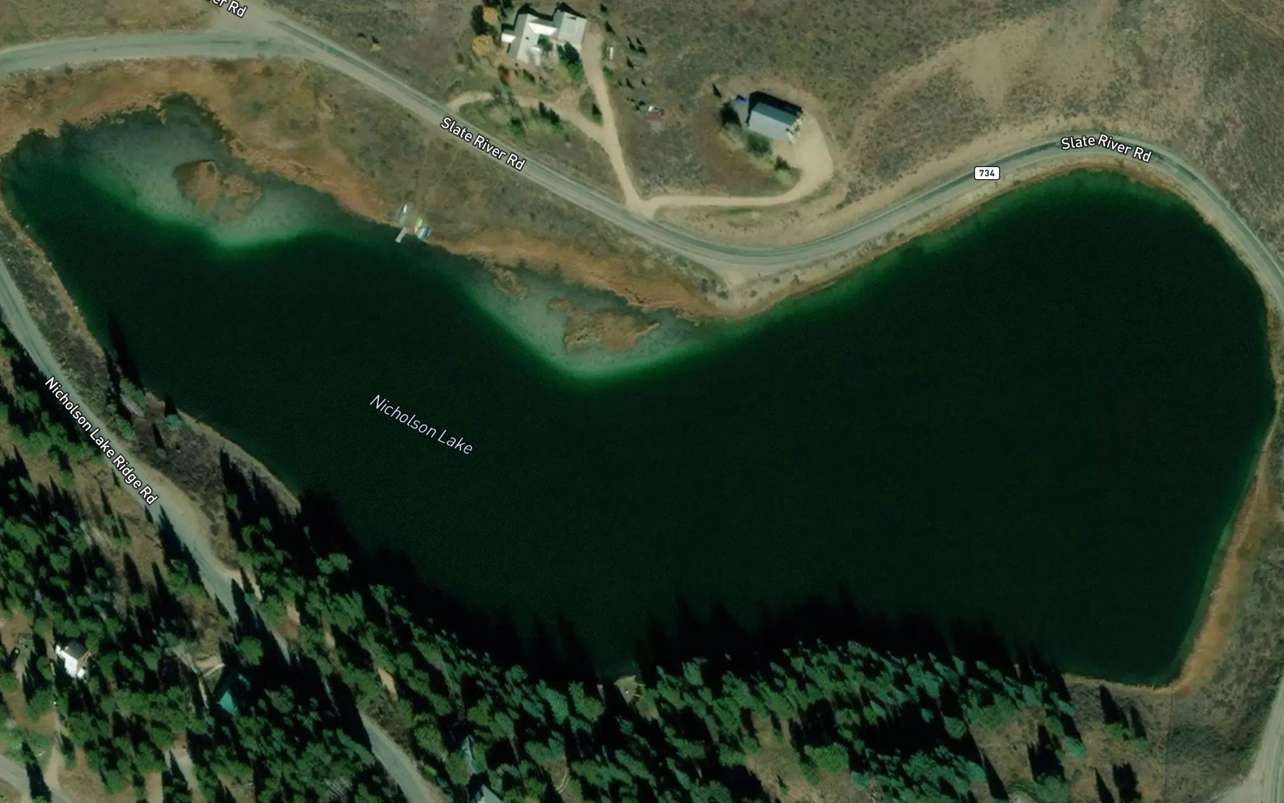 Satellite map of the Nicholson Lake