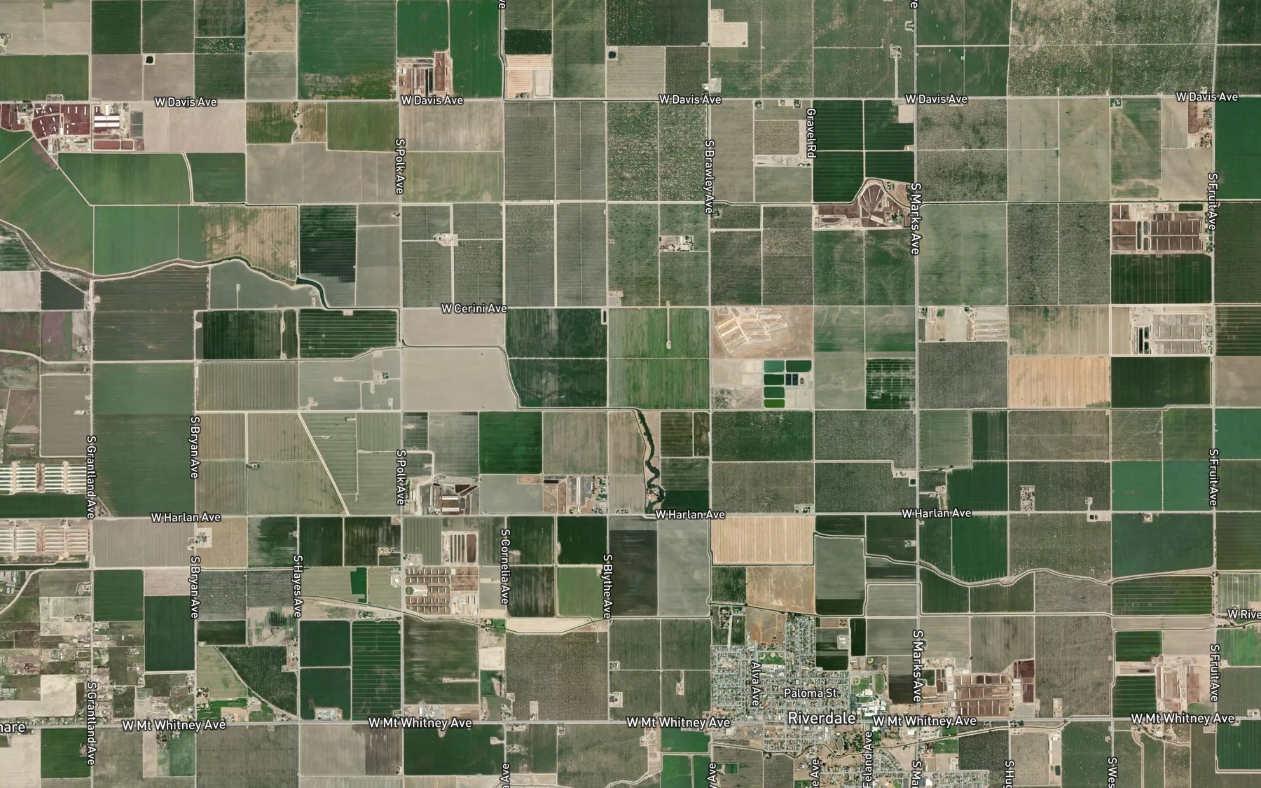 Satellite map of the Van Ness Slough