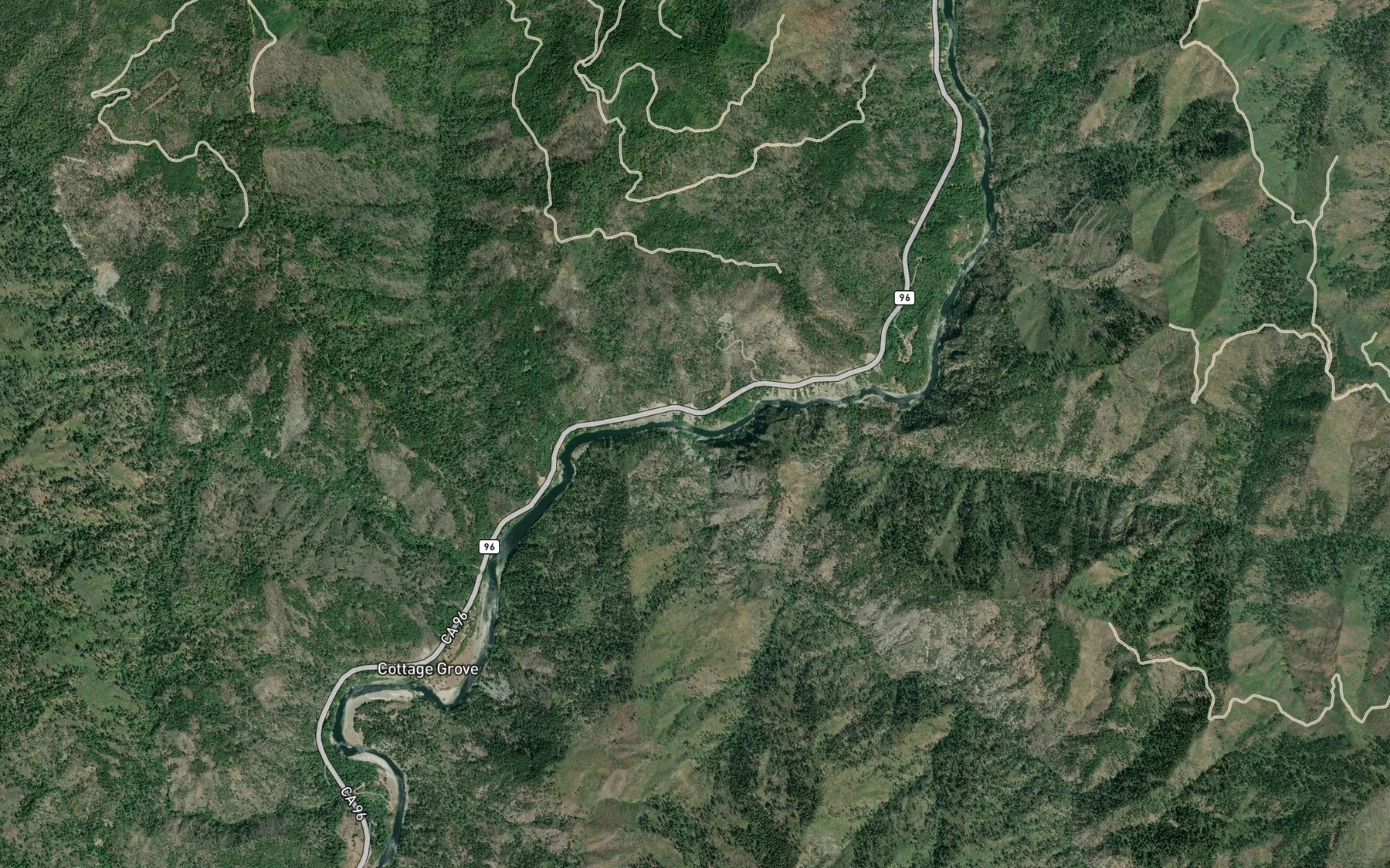 Satellite map of the Ukonom Creek