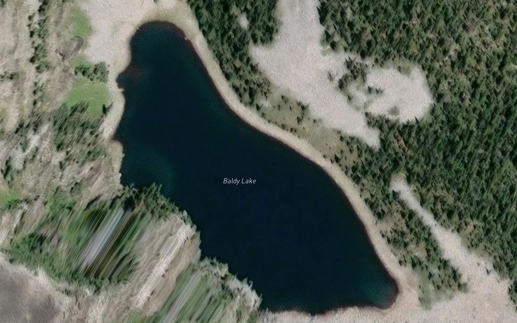 Satellite map of the Baldy Lake