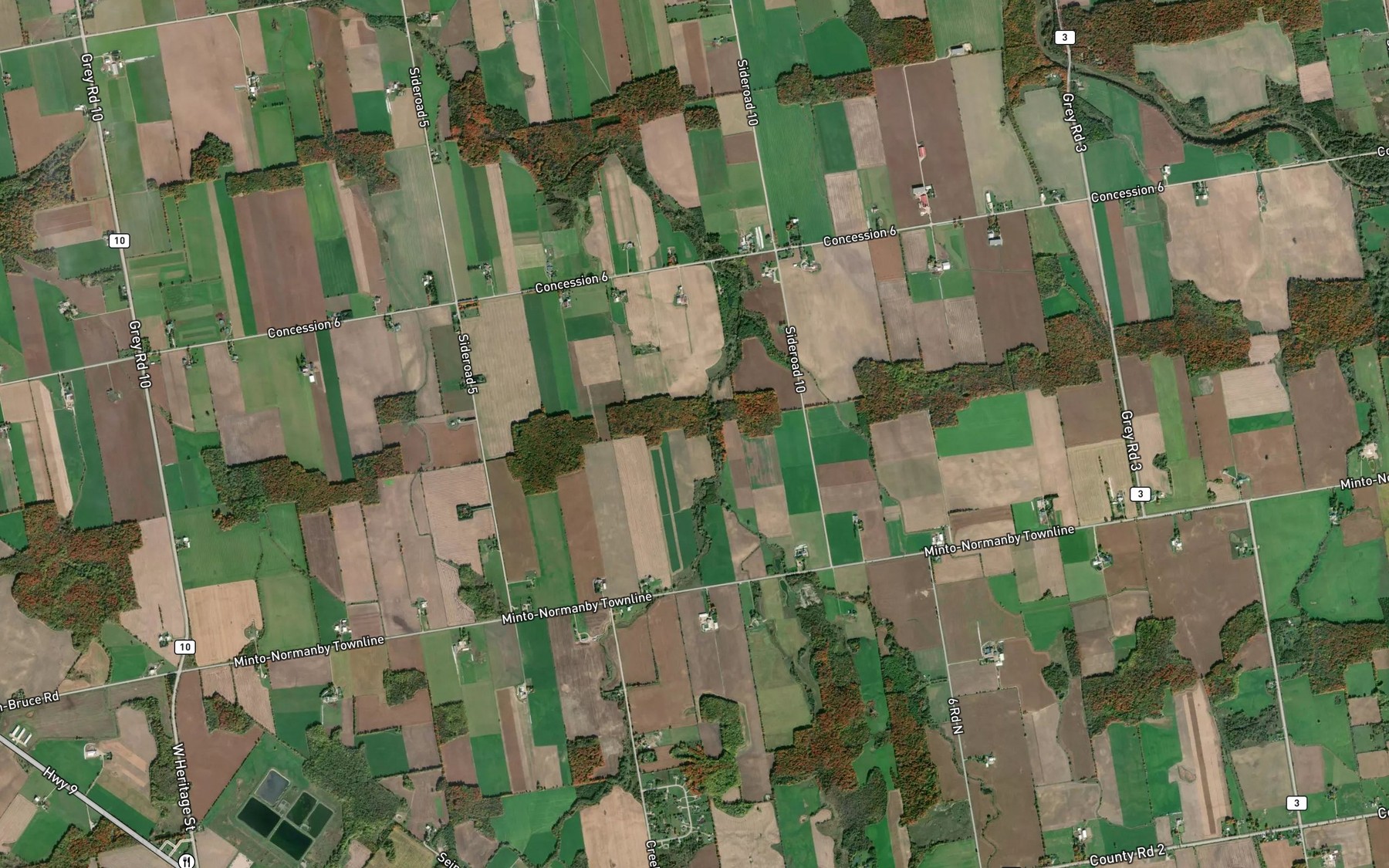 Satellite map of the Coon Creek