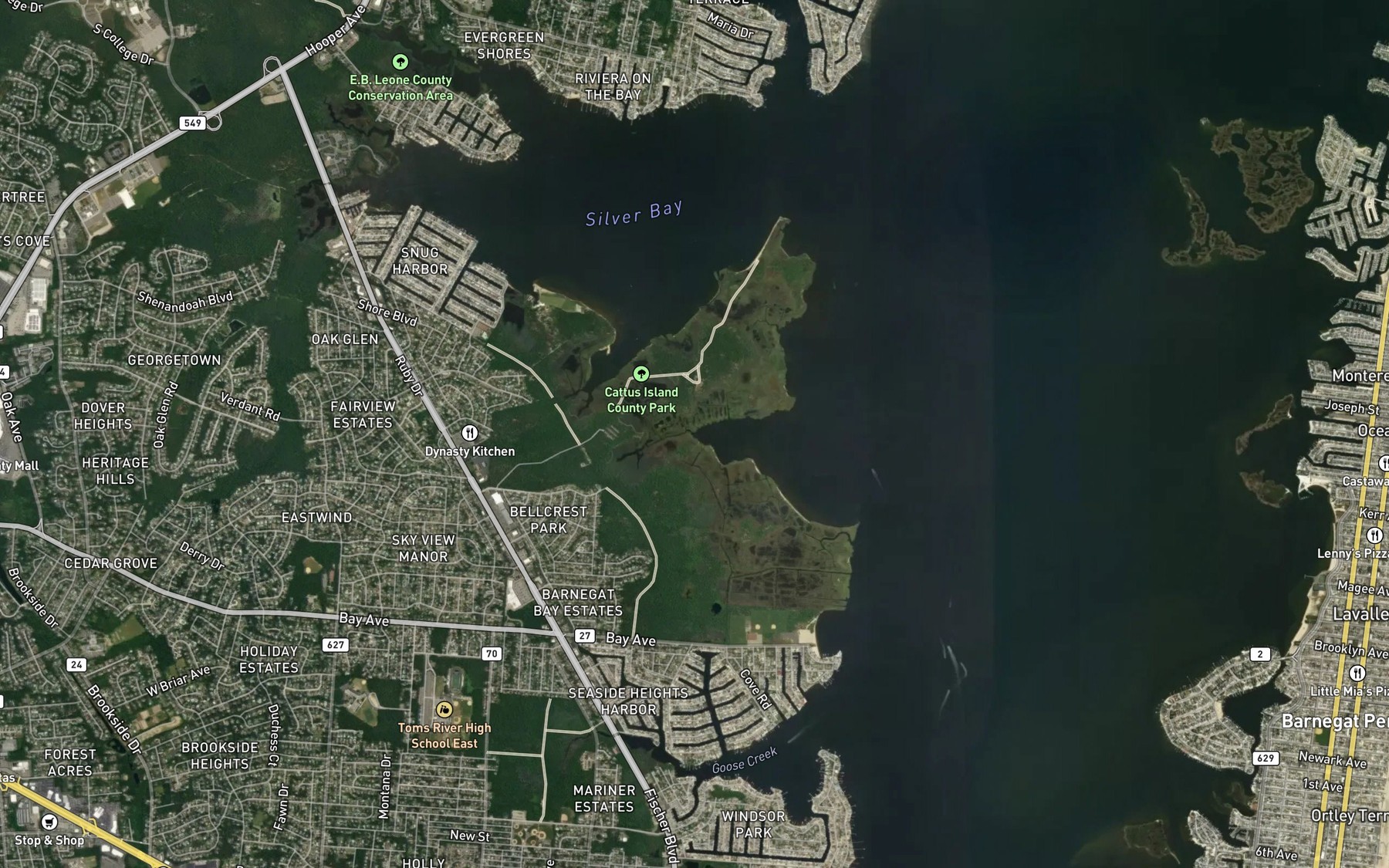 Satellite map of the Applegate Creek