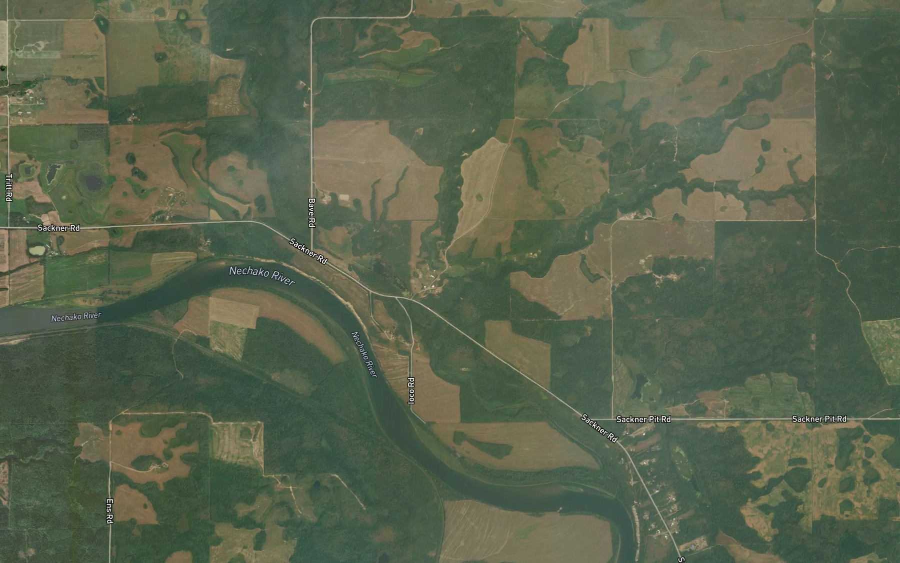 Satellite map of the Tritt Creek