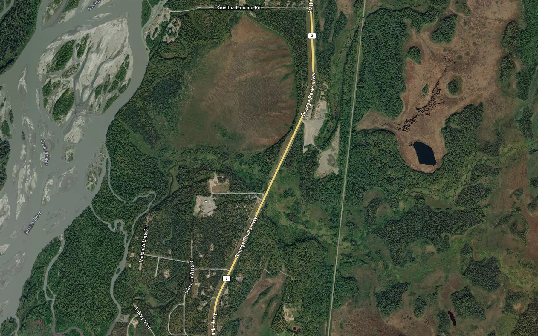 Satellite map of the 196 Mile Creek